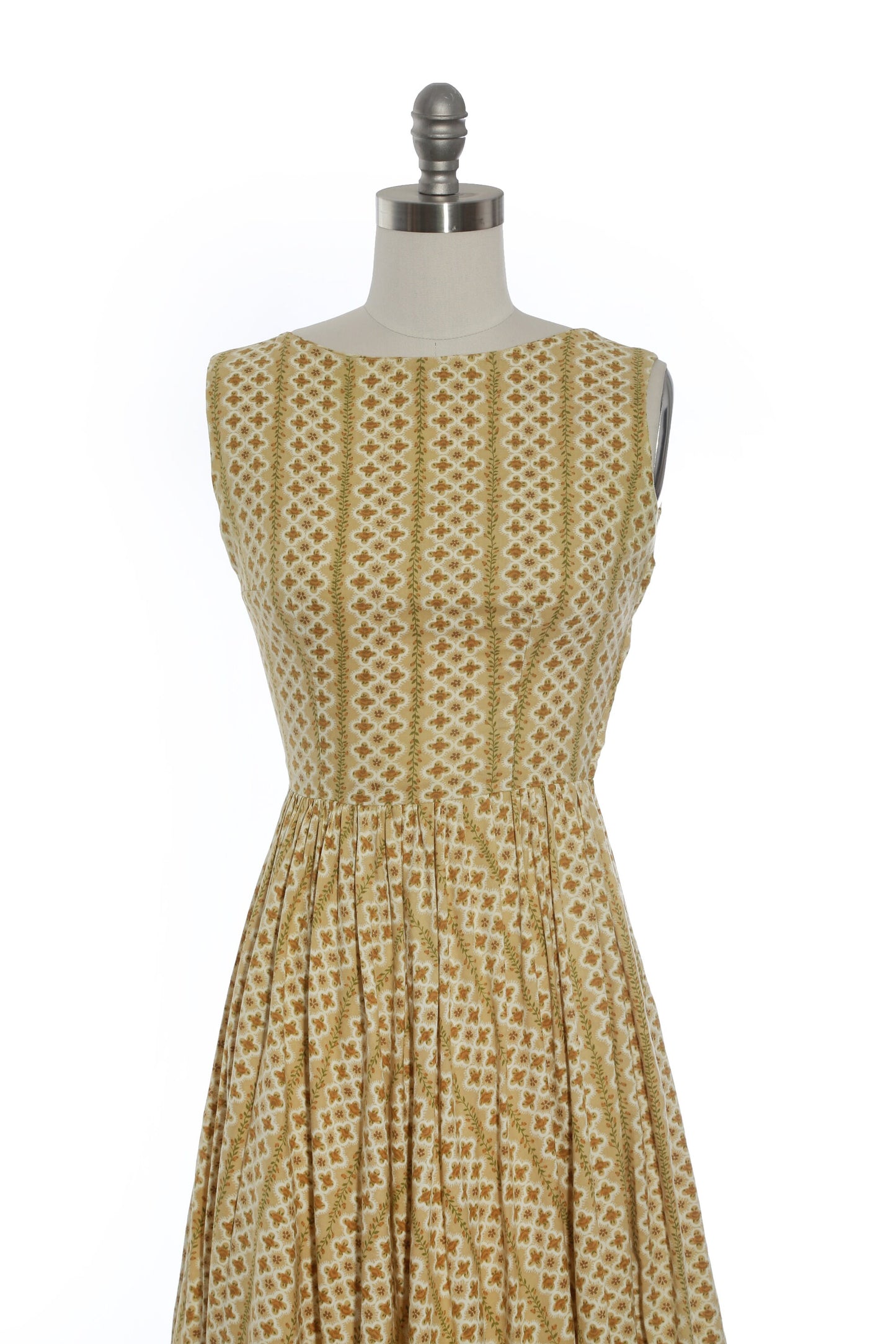 Vintage 50s cotton dress | Vintage 1950s yellow floral mini dress