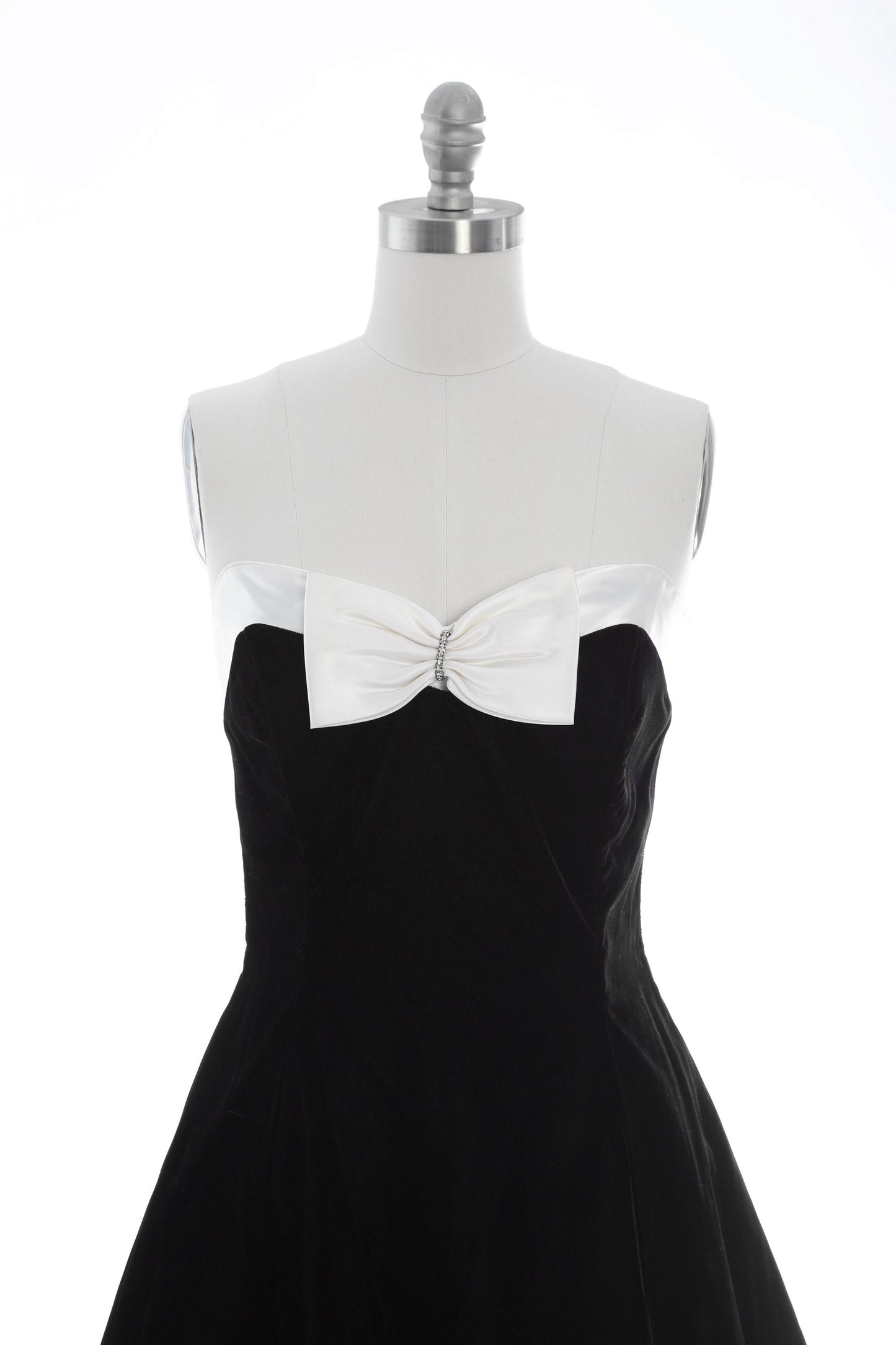 Tuxedo mini dress | Vintage 80s black velvet tuxedo dress | Jeweled bow party dress