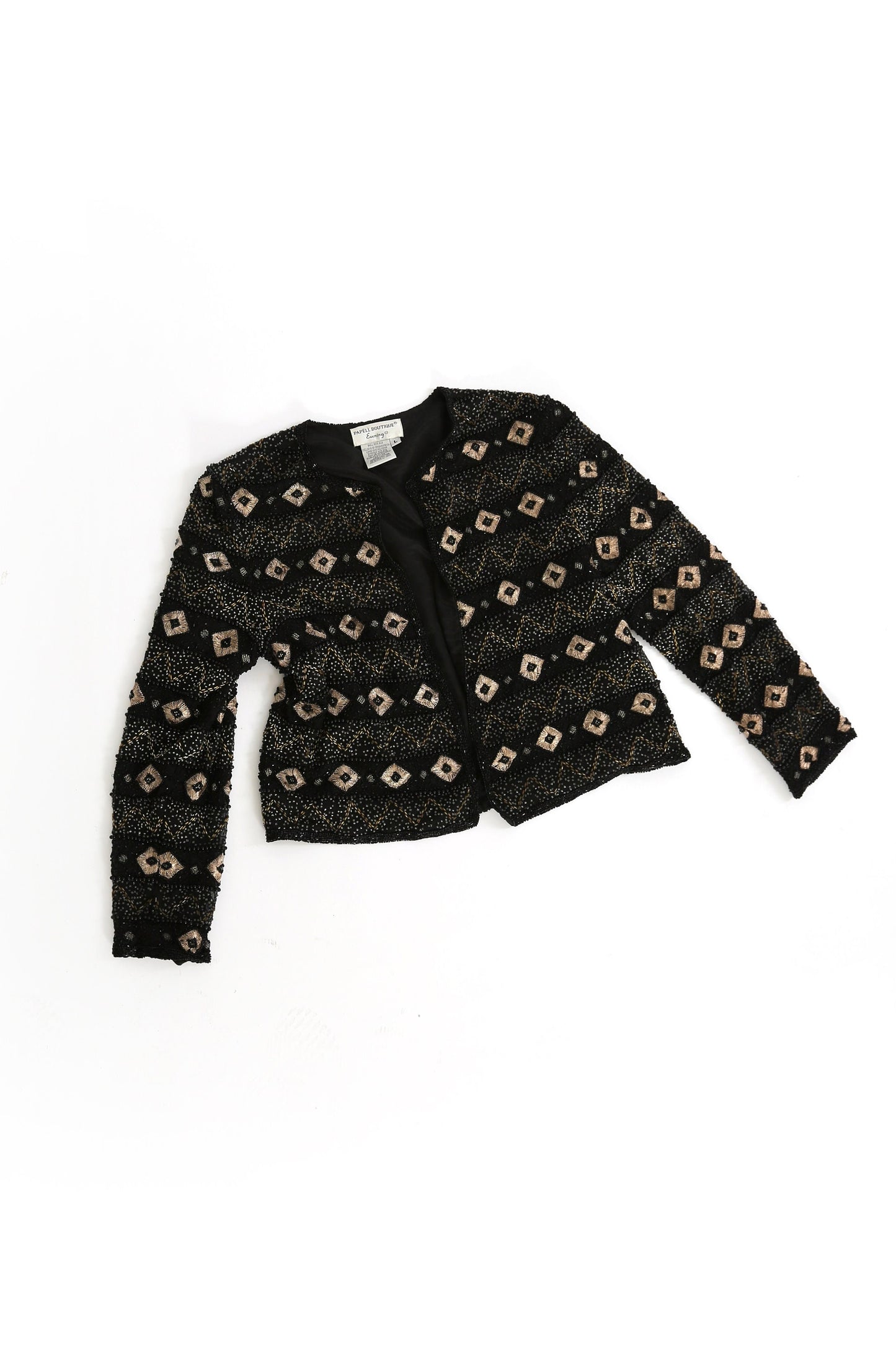 Vintage 90s southwestern beaded gold embroidered silk jacket | 1990s beaded trophy jacket