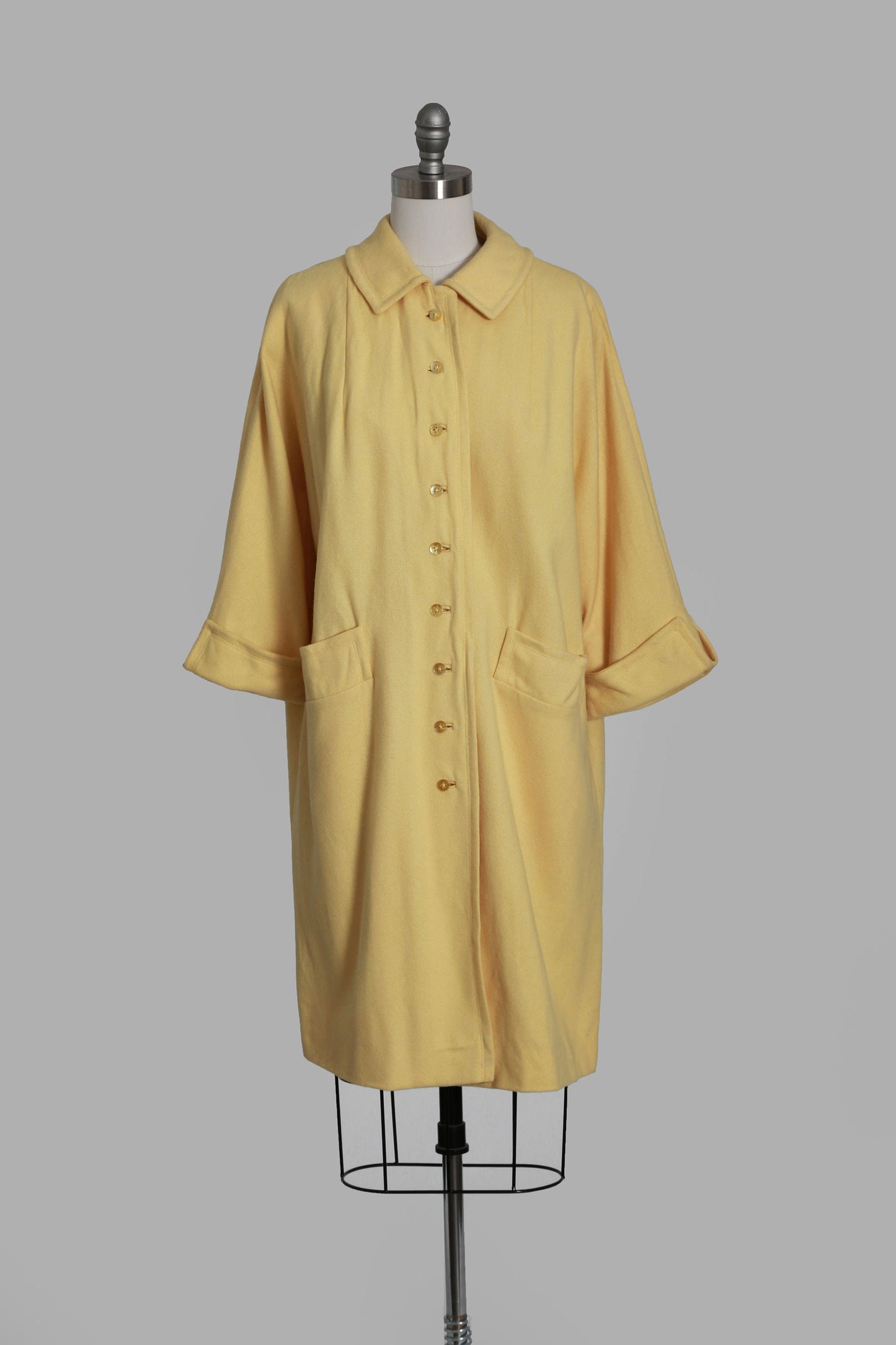 Vintage 60s yellow wool coat