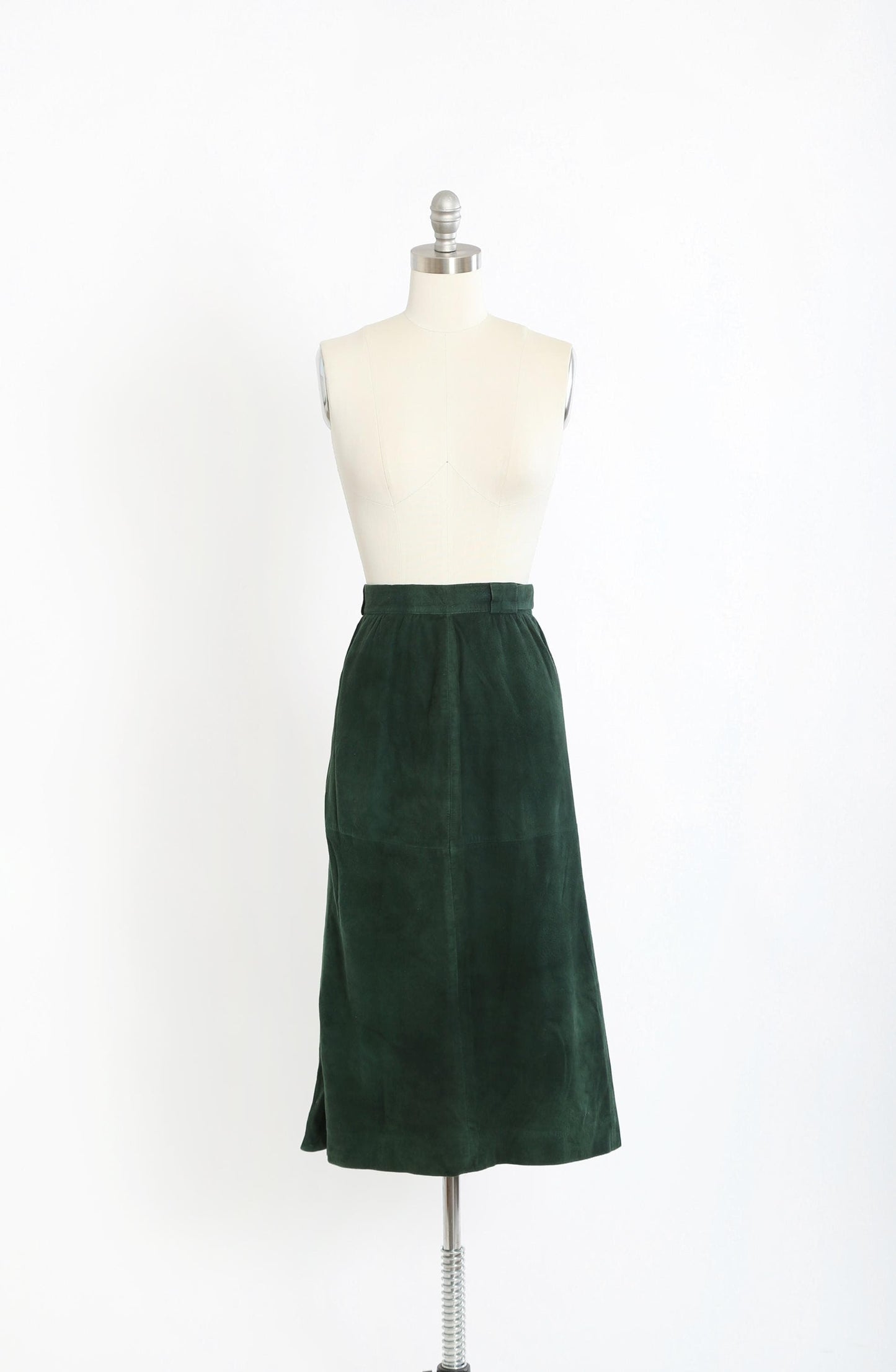 Vintage 90s Forrest green suede leather skirt