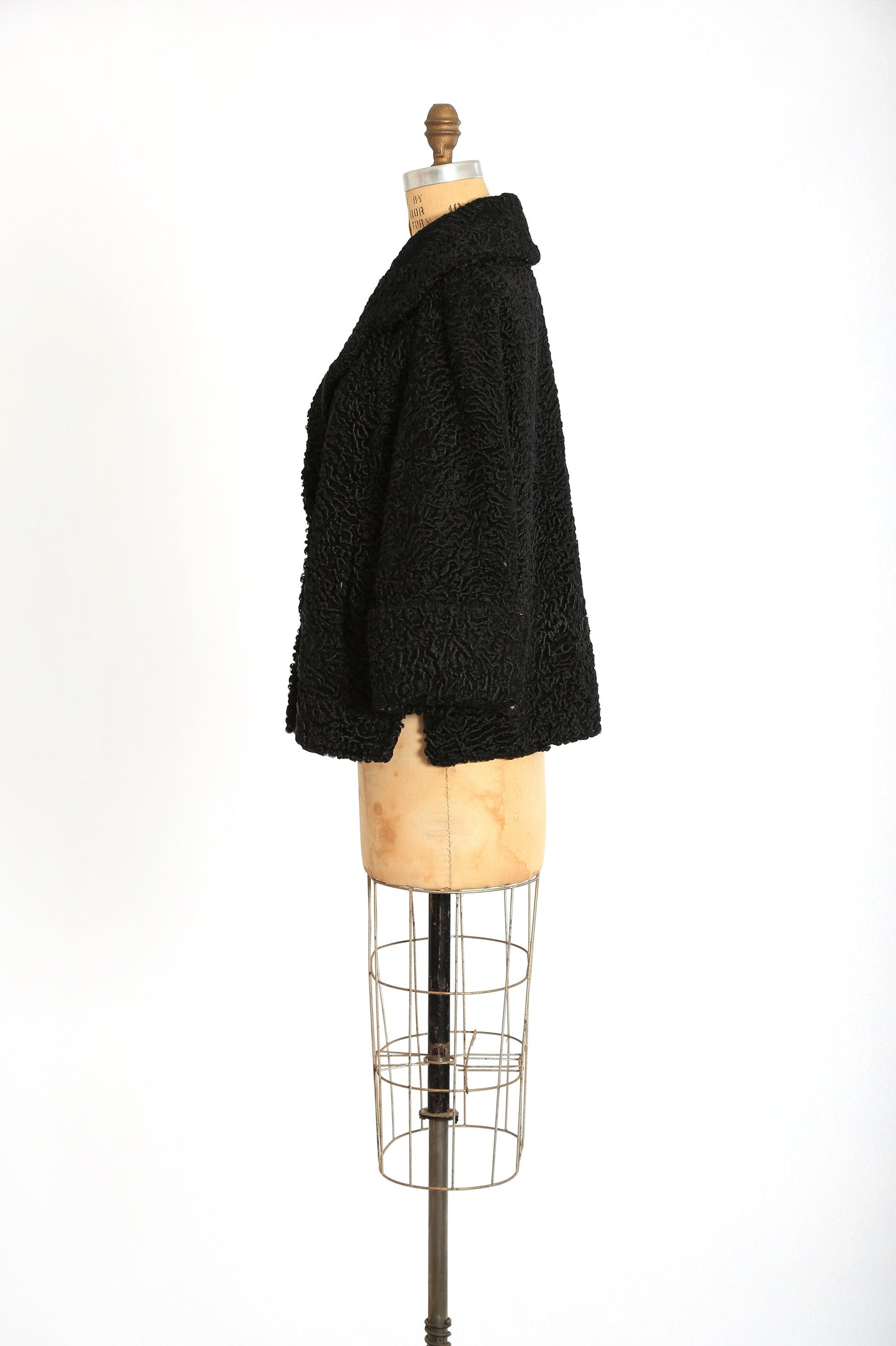 40s Persian lamb fur coat | Vintage 1940s black Persian curly Lamb coat