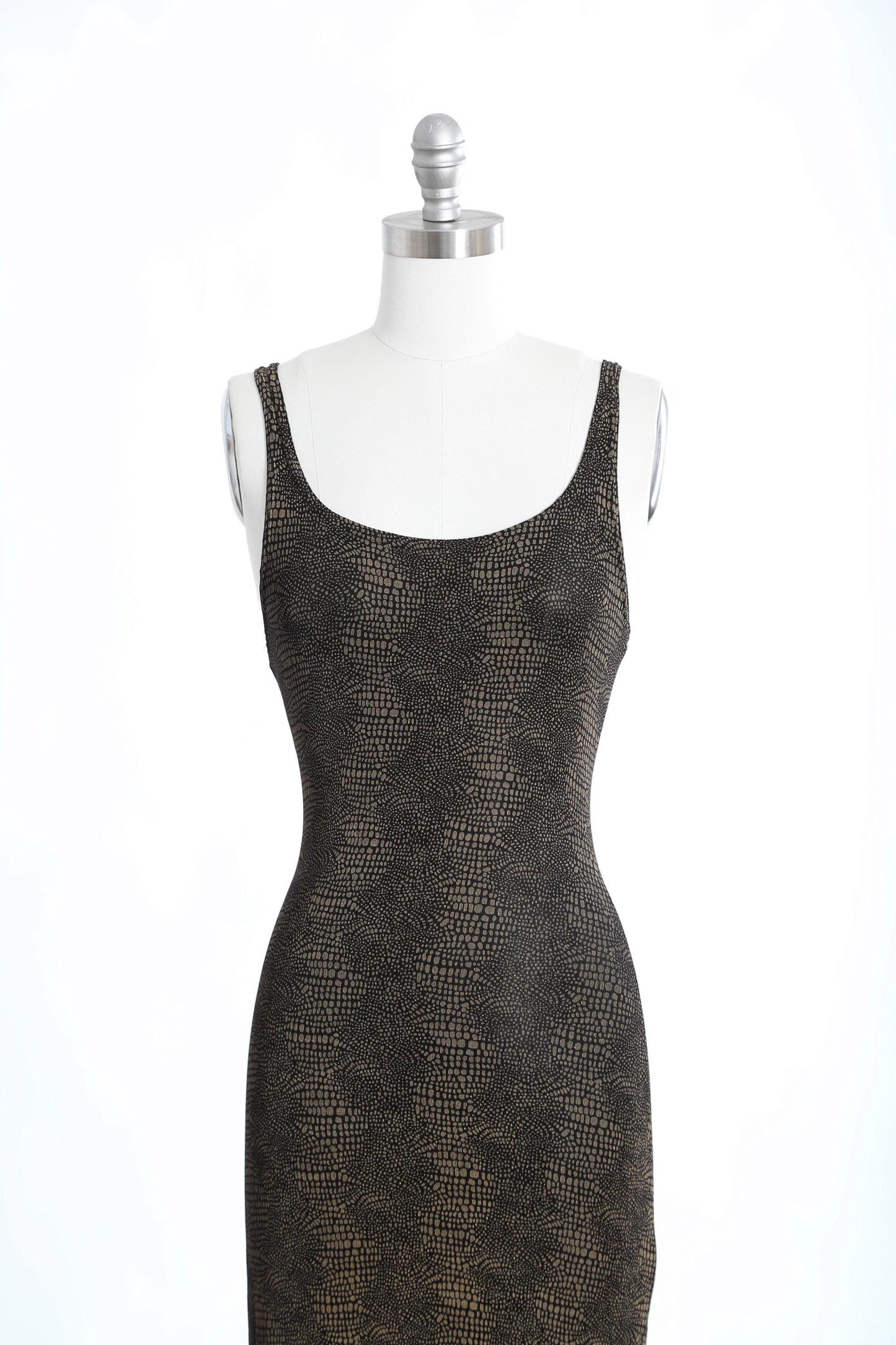 Vintage 90s alligator print bodycon maxi Dress