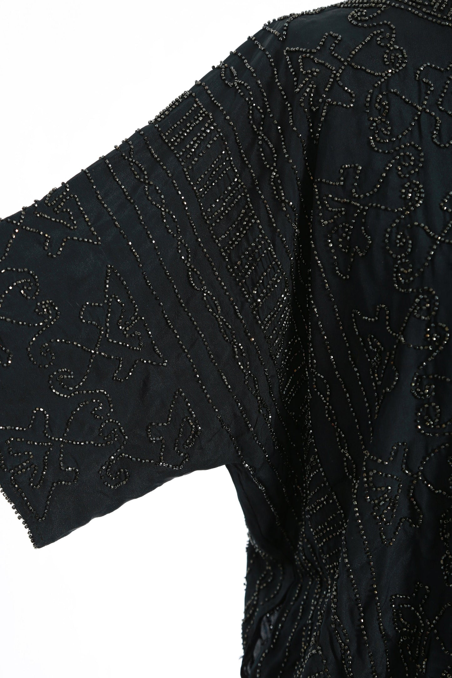Antique 1920s French silk beaded blouse | 1920s silk glass beaded Art deco flapper blouse