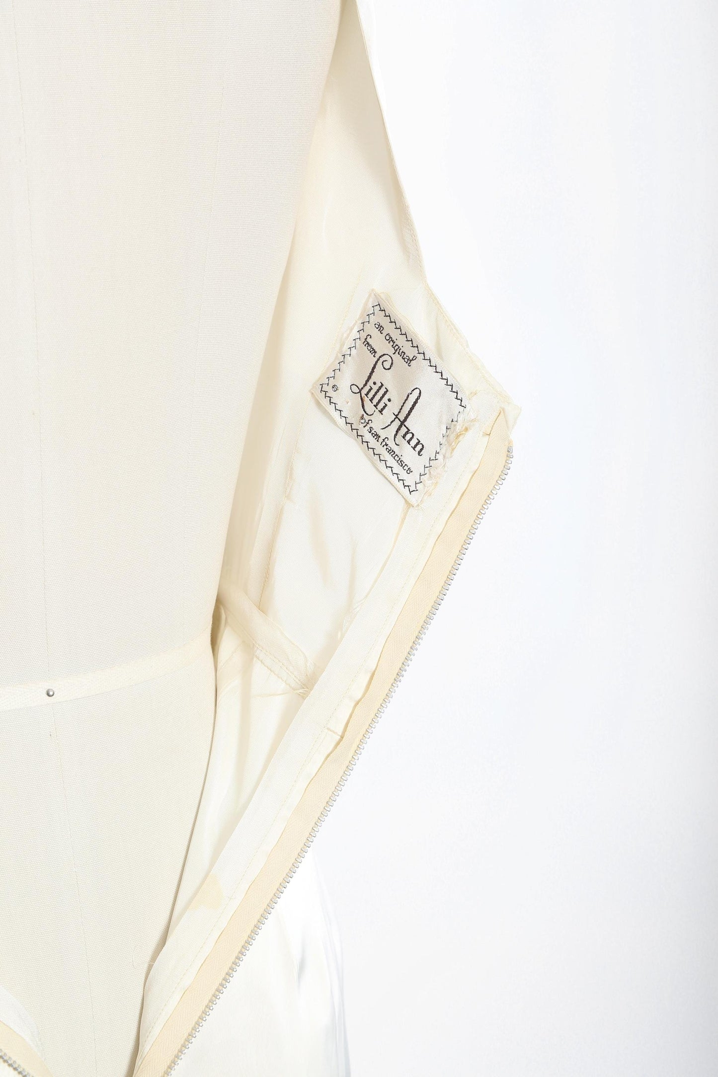 50s Lilli Ann dress | Vintage 1950s ivory Lilli Ann silk satin wiggle dress