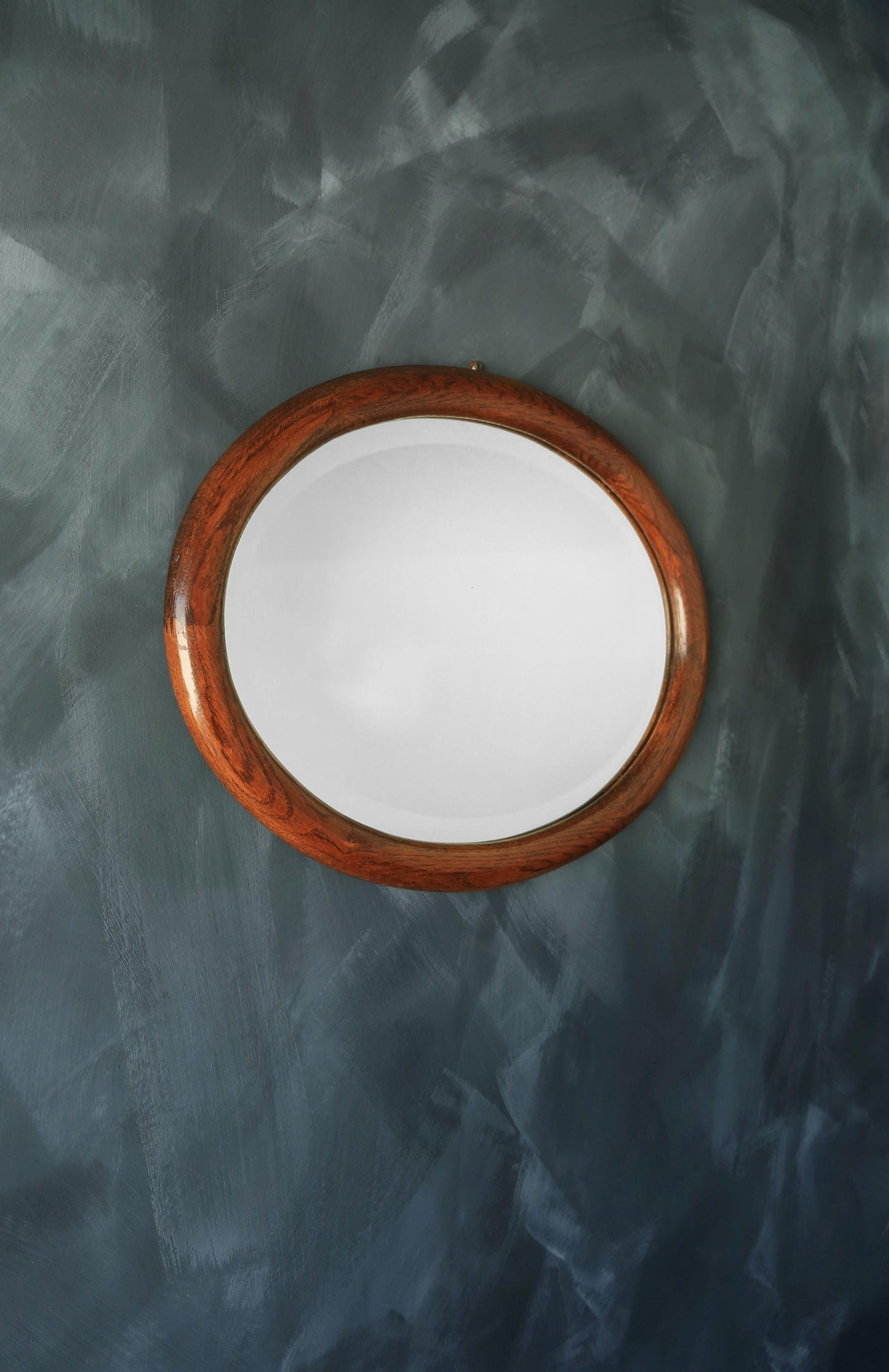 Antique Oak wood Oval mirror