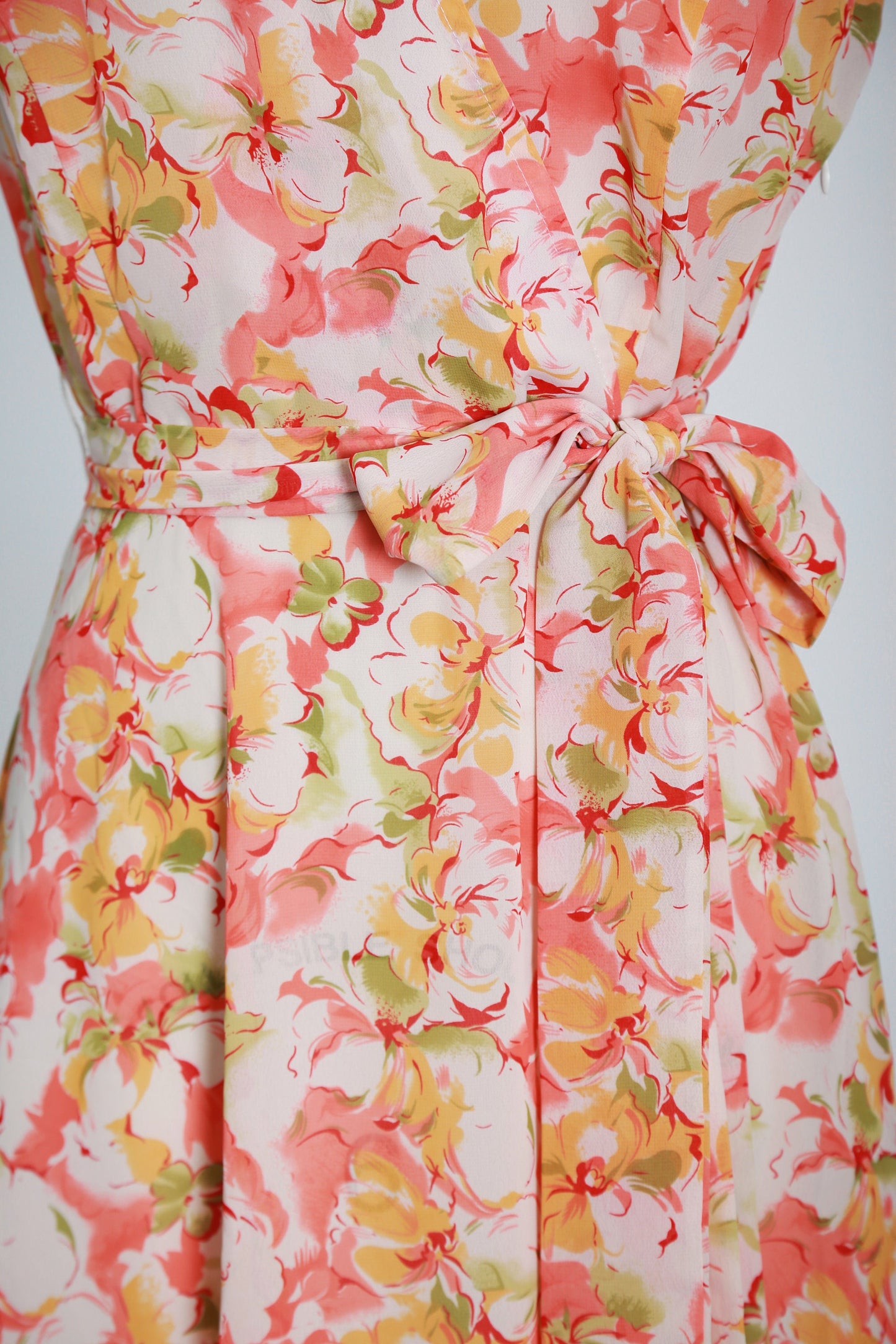 Vintage 90s floral wrap midi dress