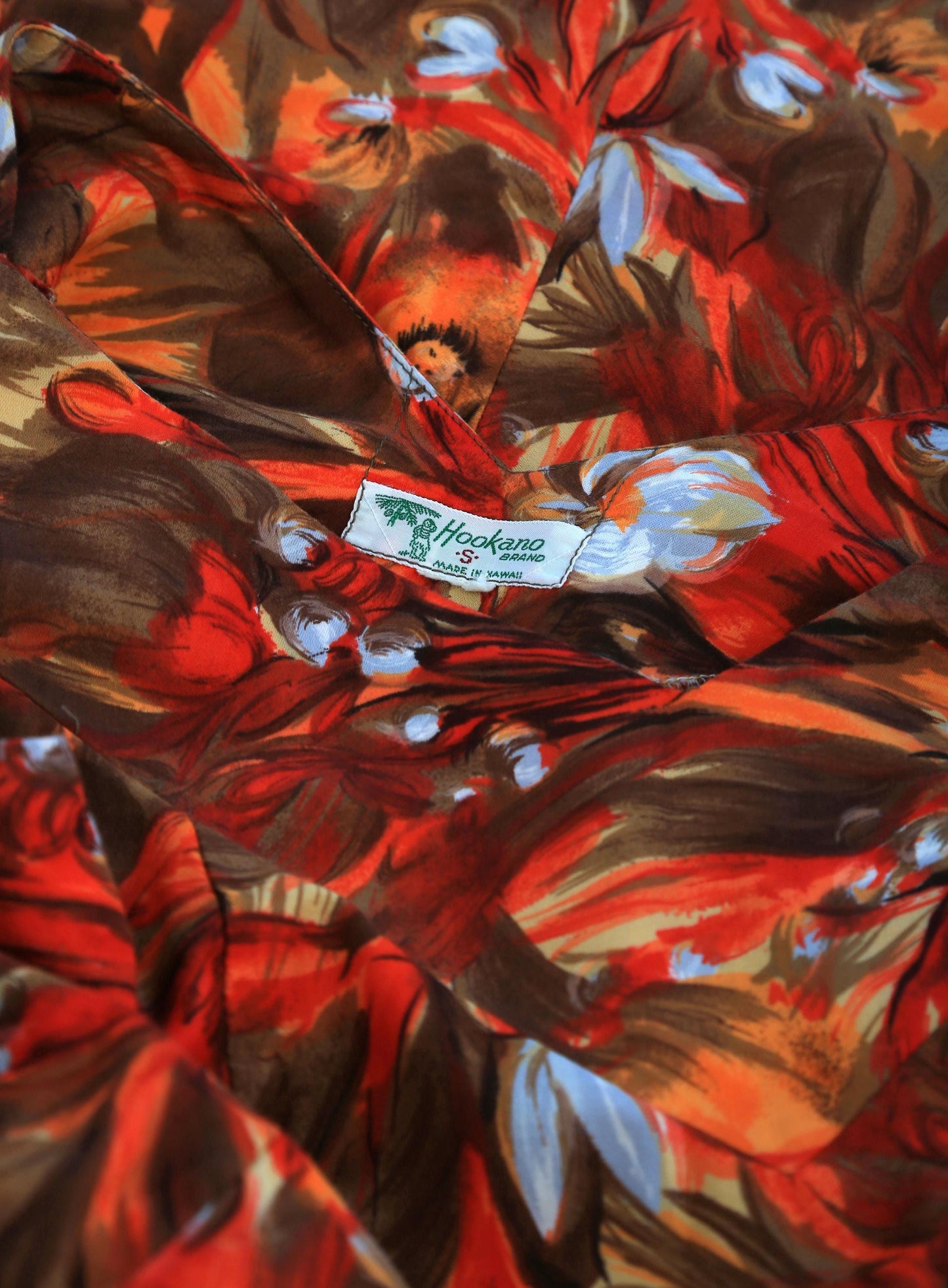 50s Hawaiian mini dress | Vintage 1950s Hookano orange floral dress