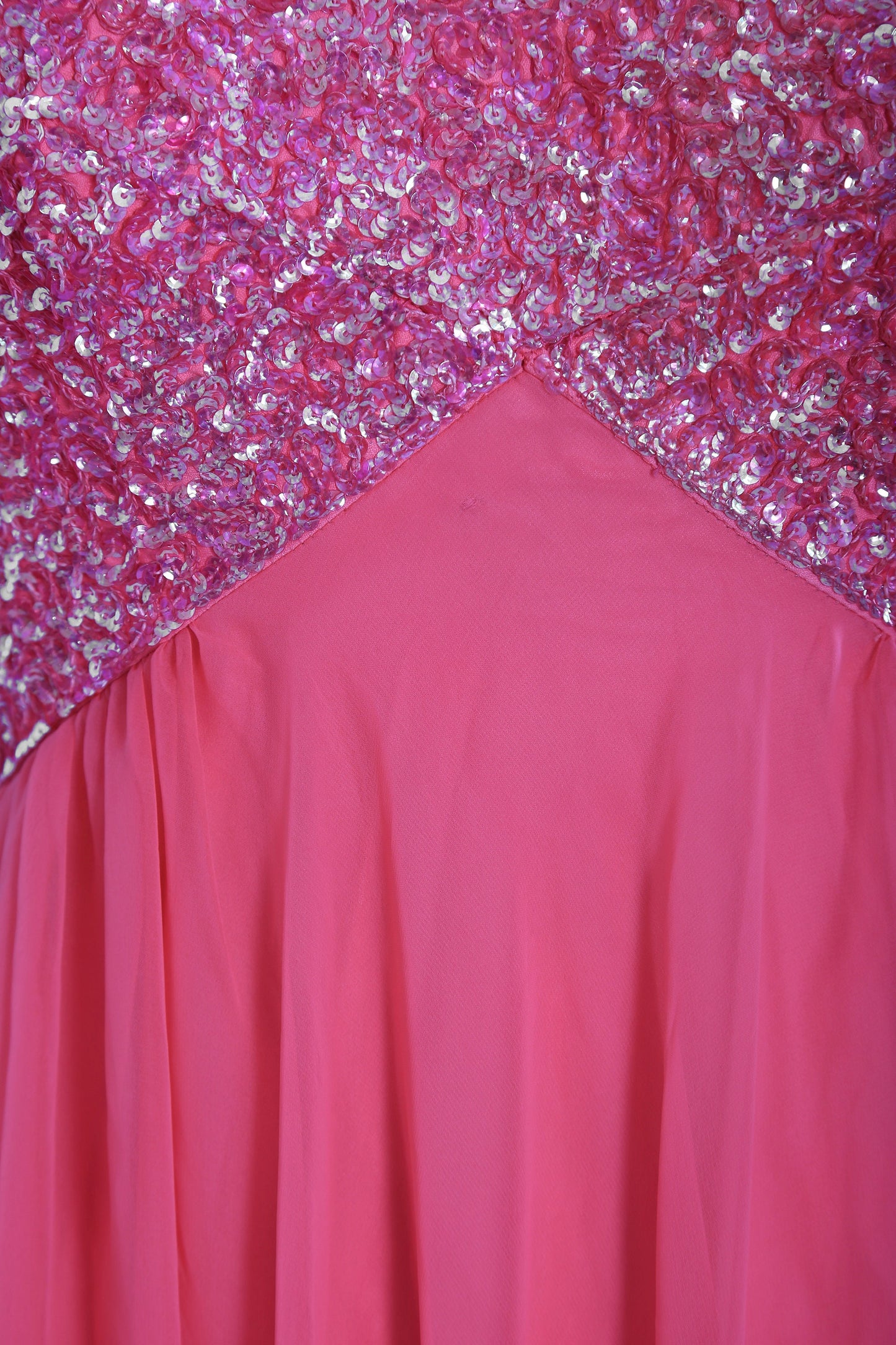 Mike Benet sequin dress | Vintage 60s 70s pink chiffon sequin maxi dress