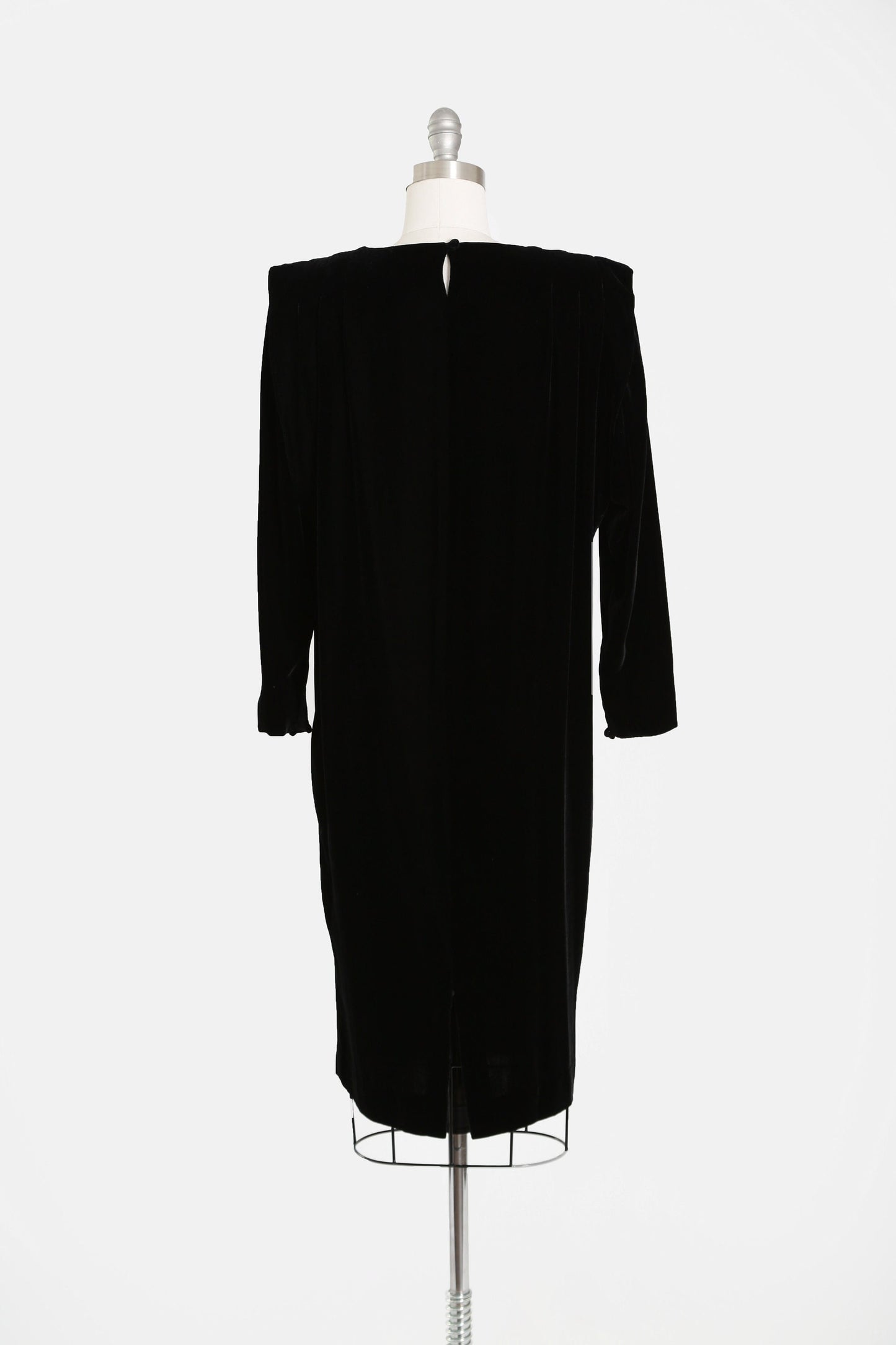 Cocoon velvet dress | Vintage 90s inky black velvet avant grade dress
