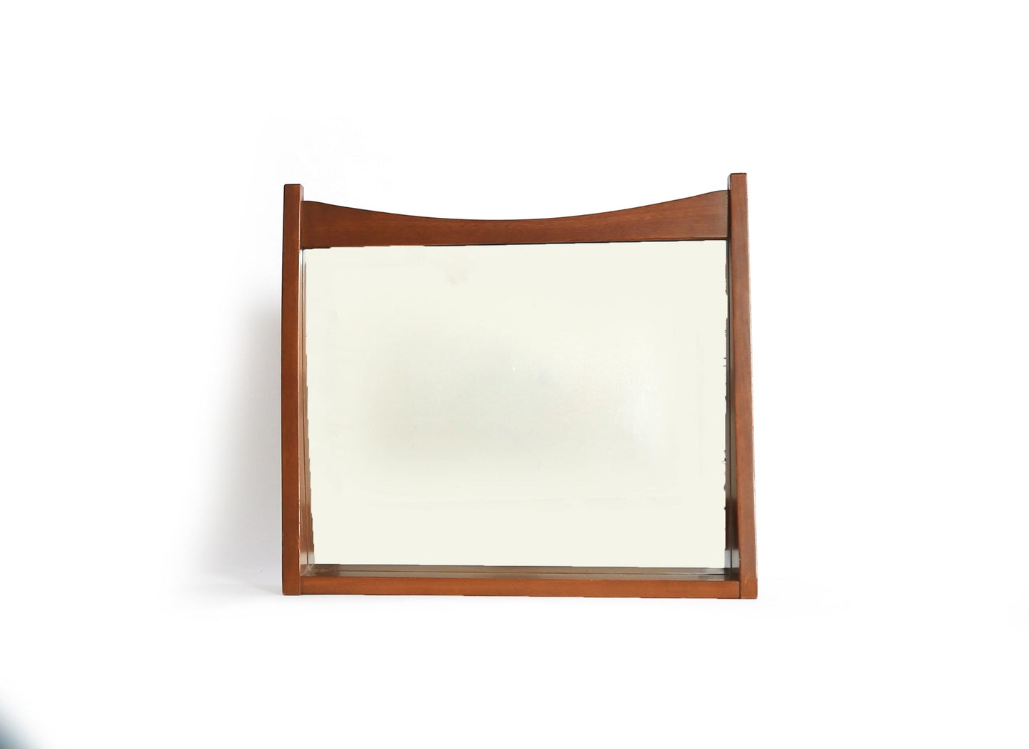 Vintage Mid Century Modern table top wood mirror