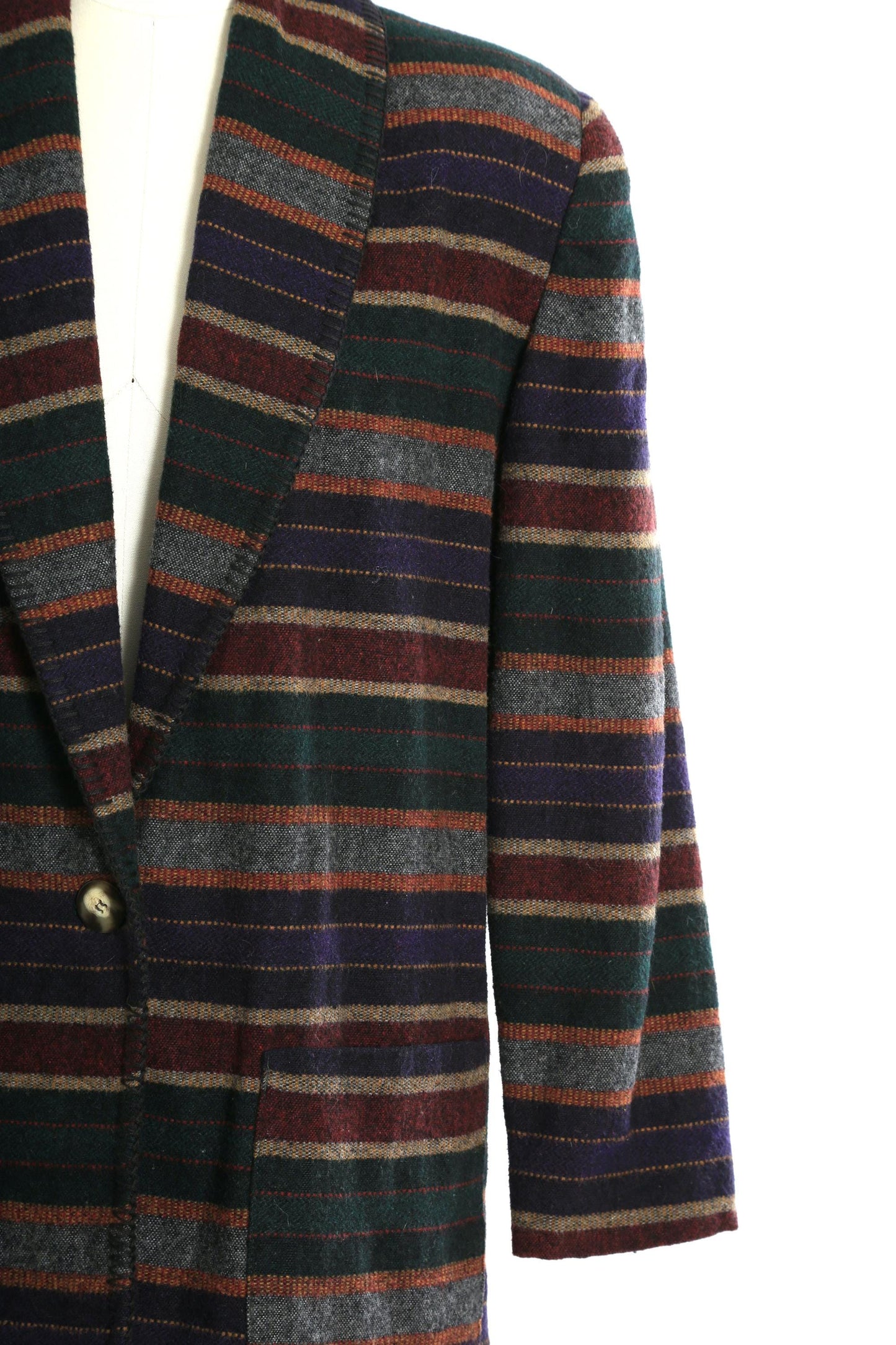 Vintage 90s Striped southwestern wool blend blazer