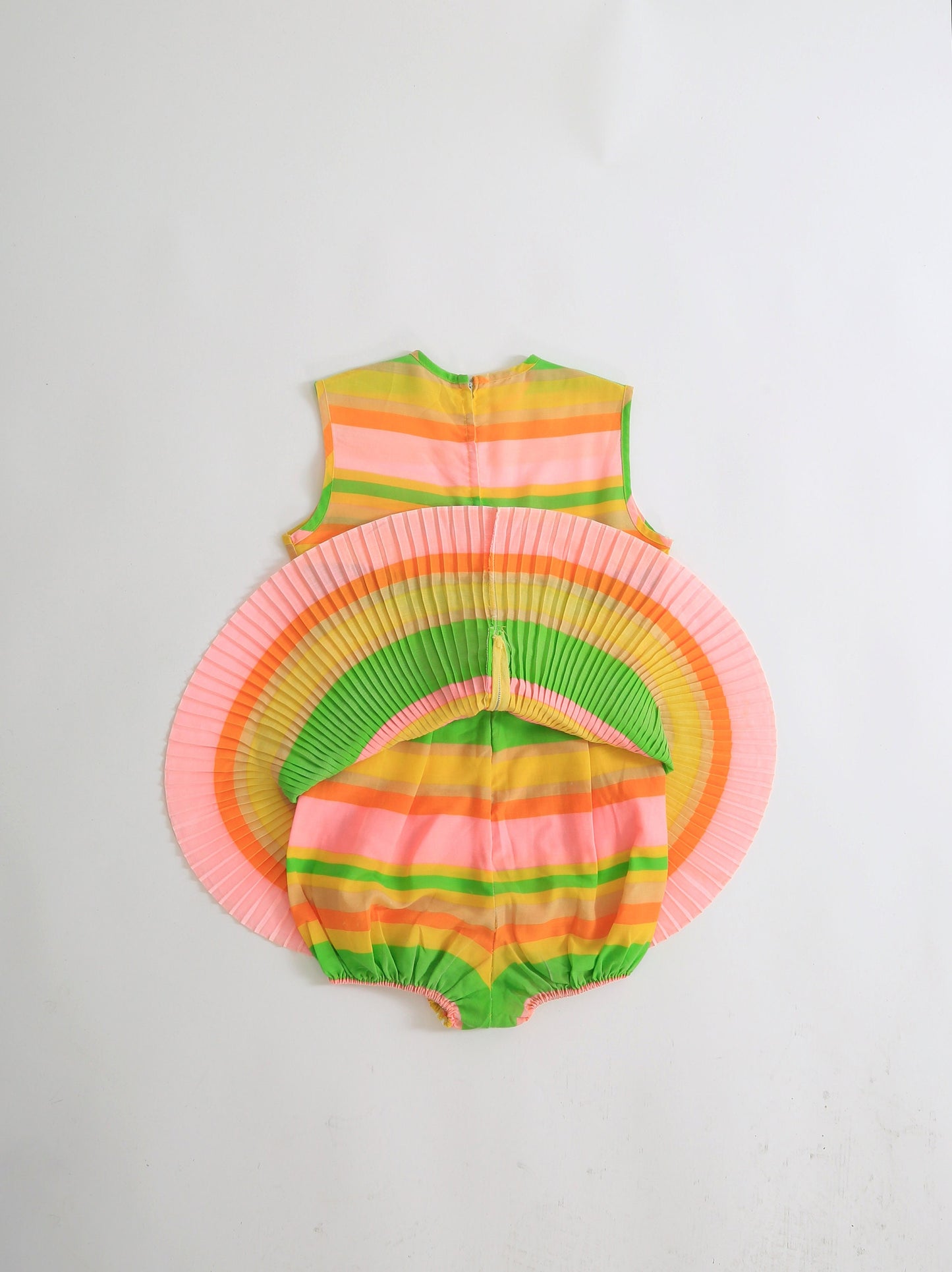 60s neon rainbow striped playsuit romper