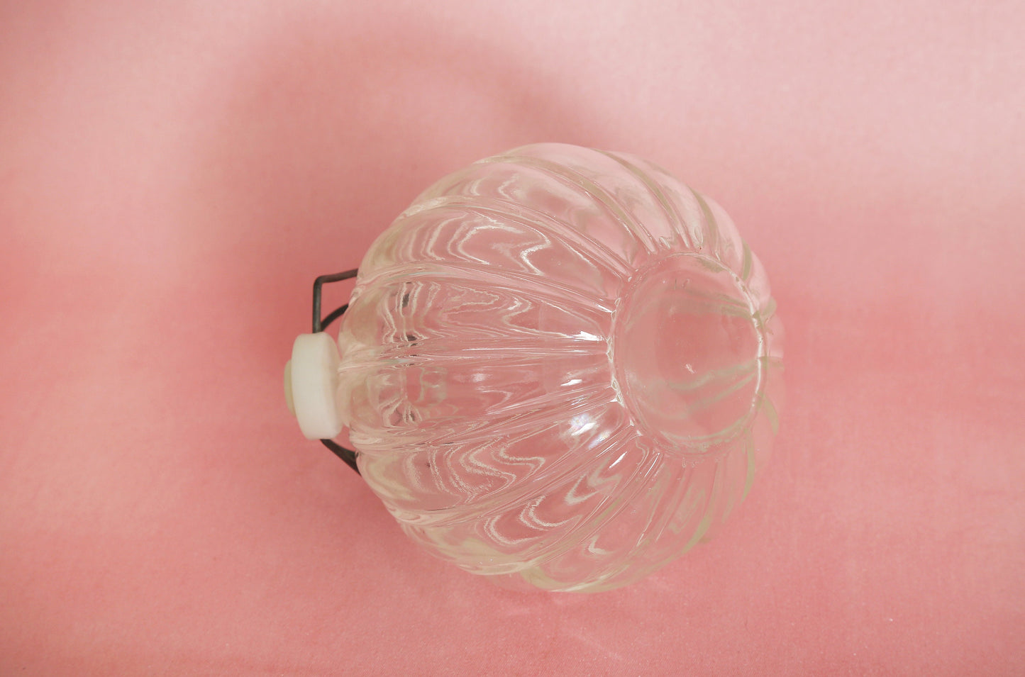 Vintage round ribbed glass liqueur bottle decanter