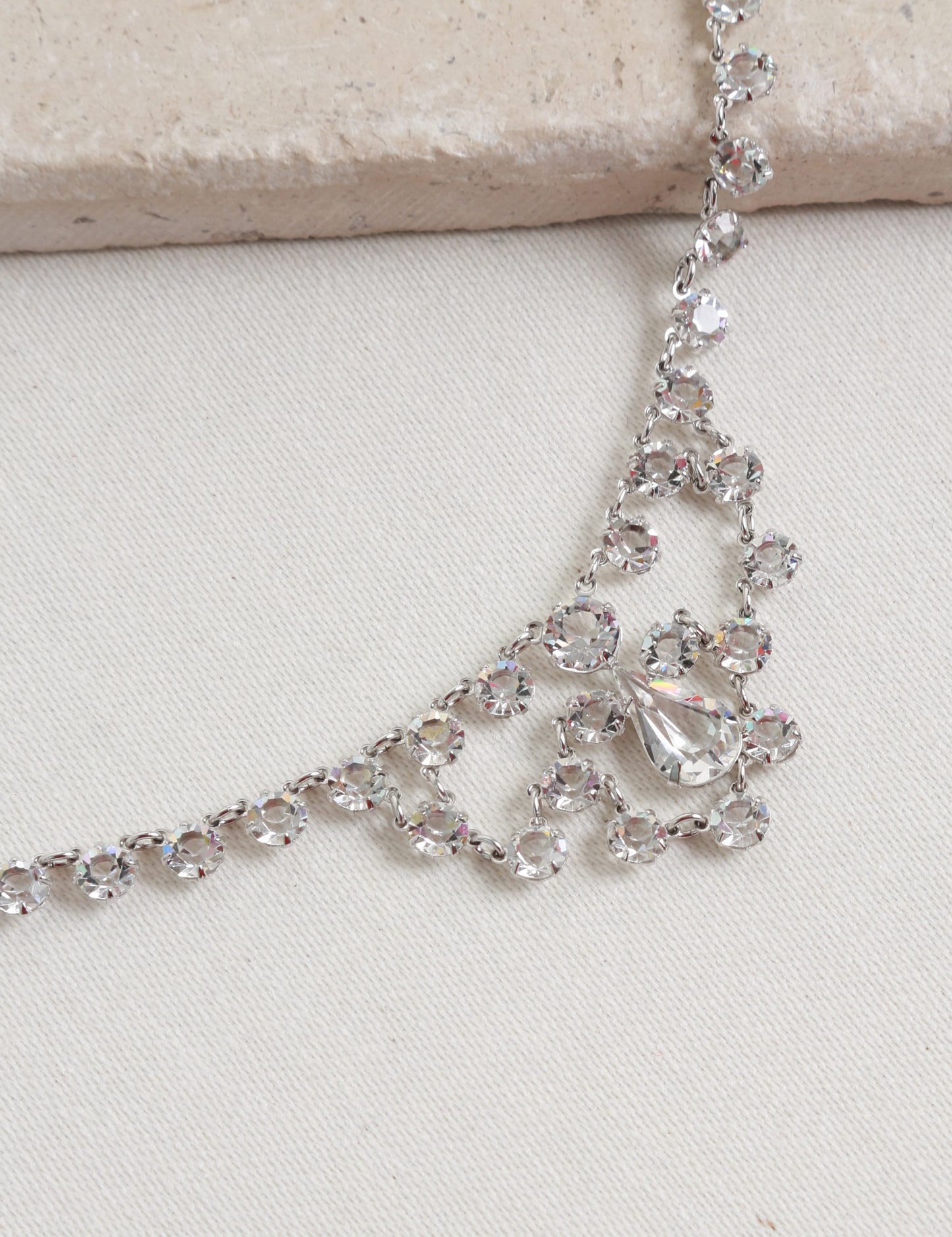 Riviere Paste Necklace | Antique vintage Edwardian jeweled paste 12K white gold filed choker | Edwardian paste necklace