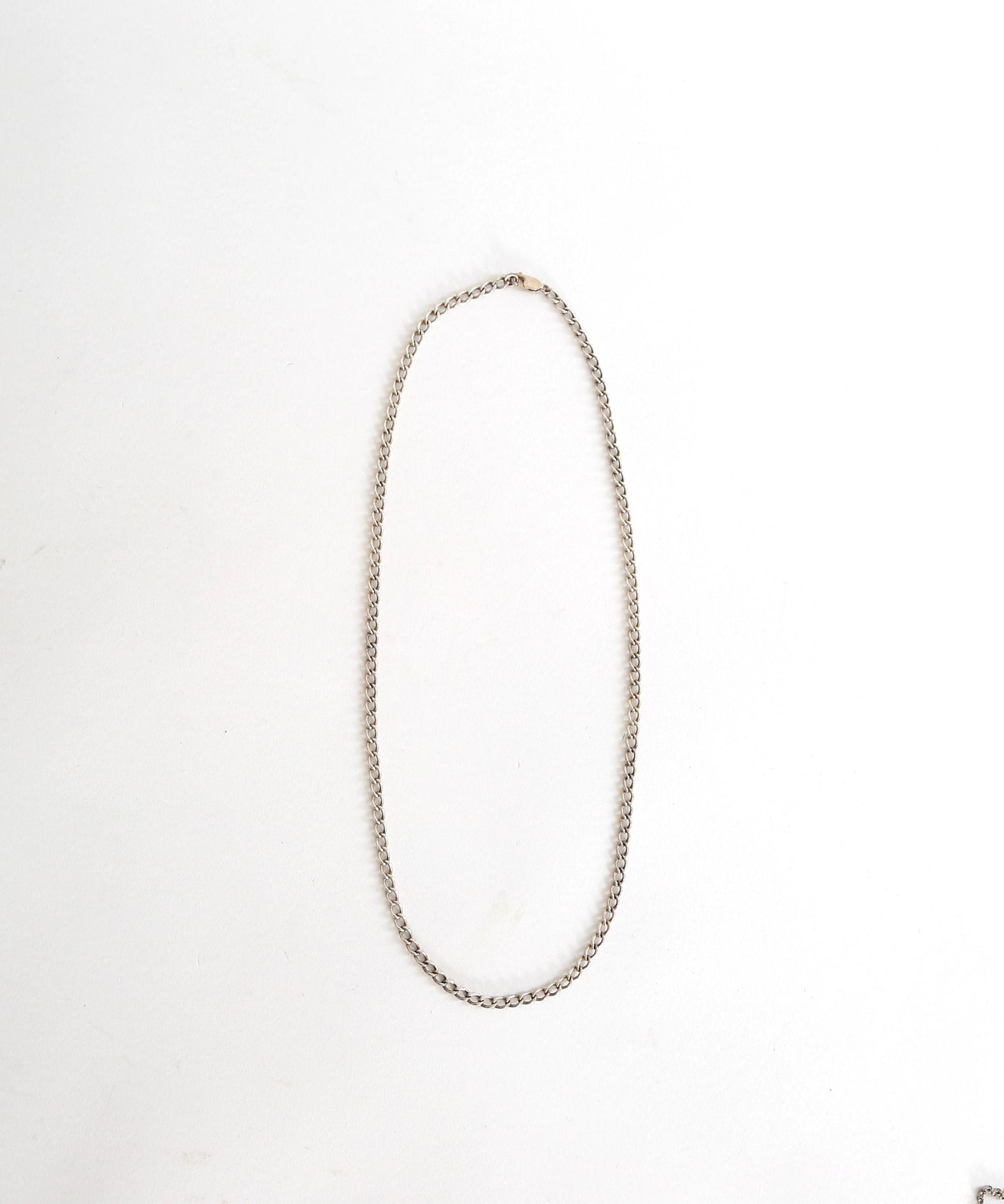 Vintage sterling silver curb chain necklace 25" 25g