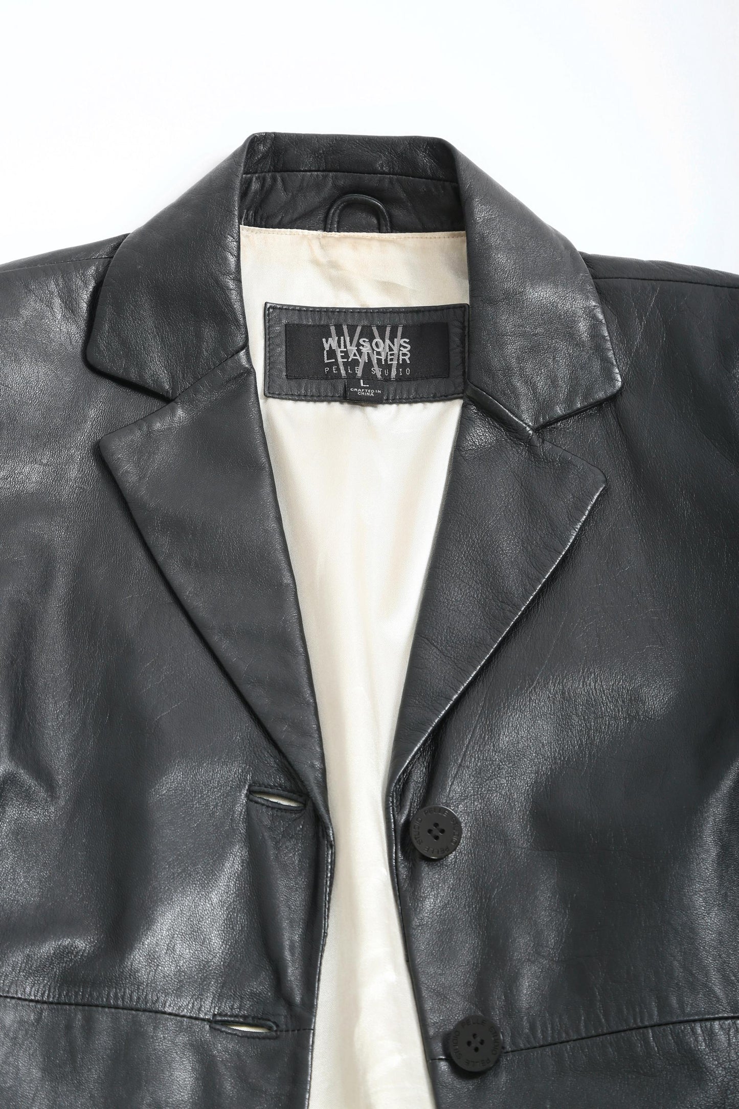 Vintage Y2K Wilsons Pelle Studio black leather coat