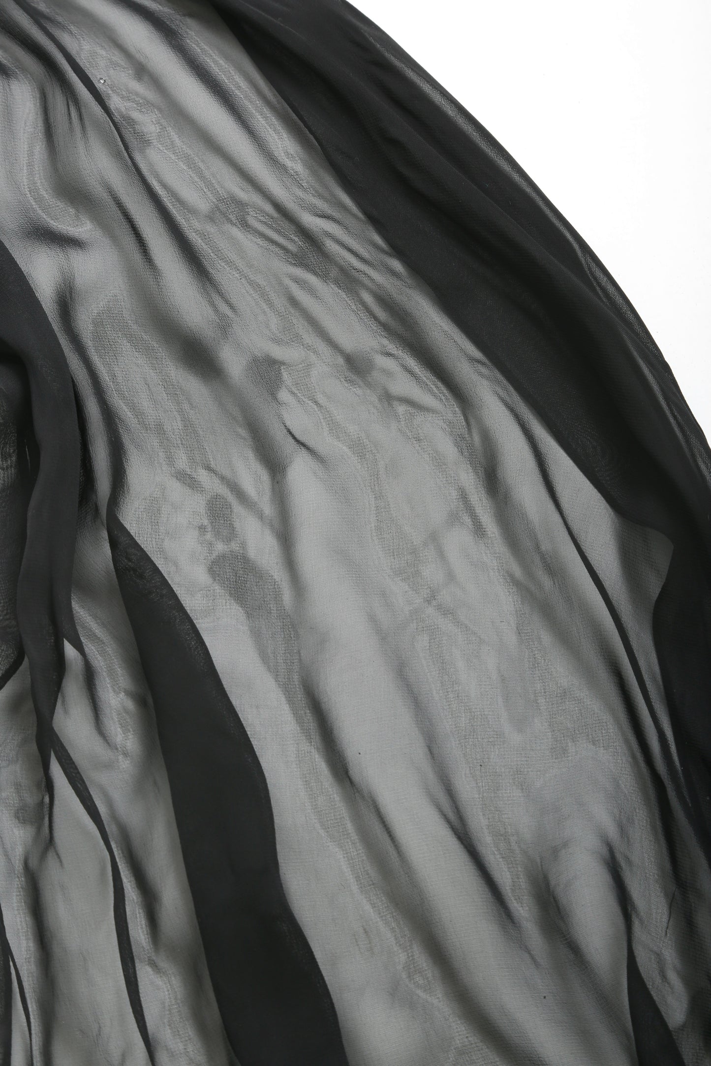 50s Black chiffon Ostrich feather wrap scarf