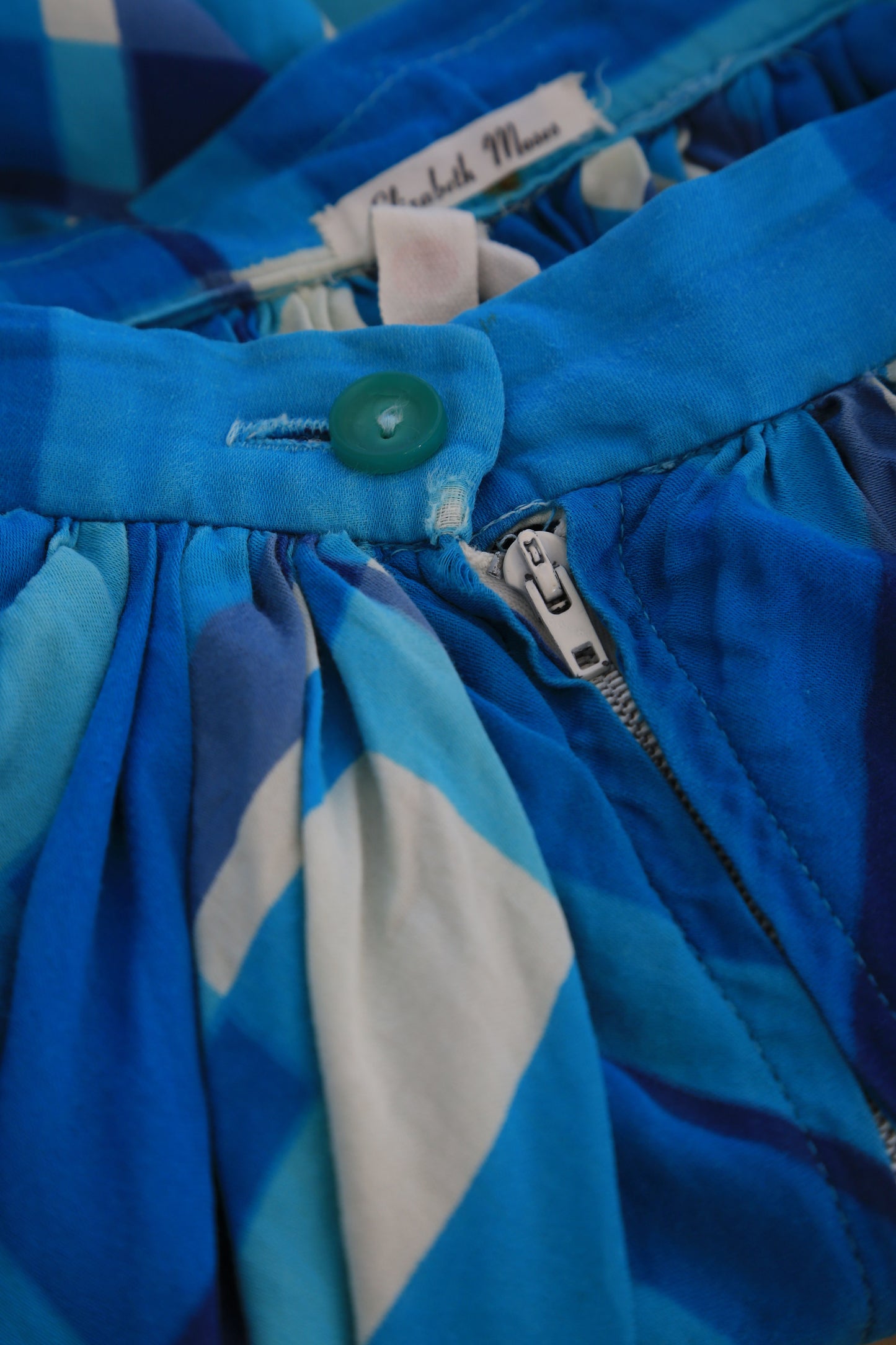 Vintage 50s Modern Jr. Gale & Gale blue plaid cotton circle skirt