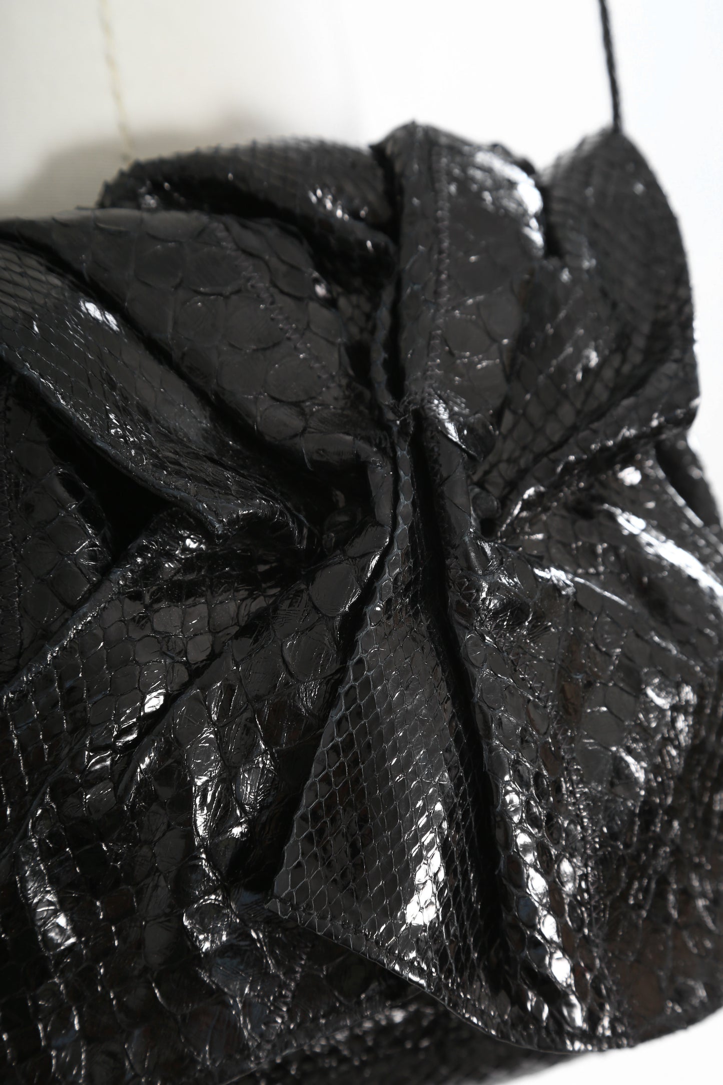 980s Carlos Falchi black snake skin purse