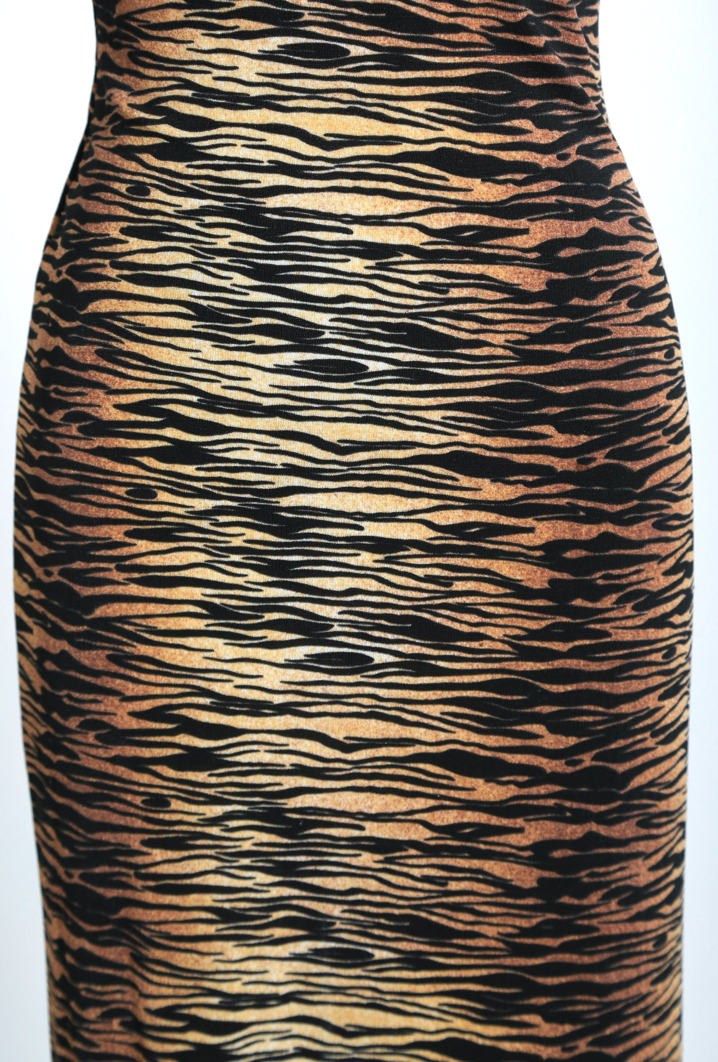 90s Tiger striped bodycon maxi Dress