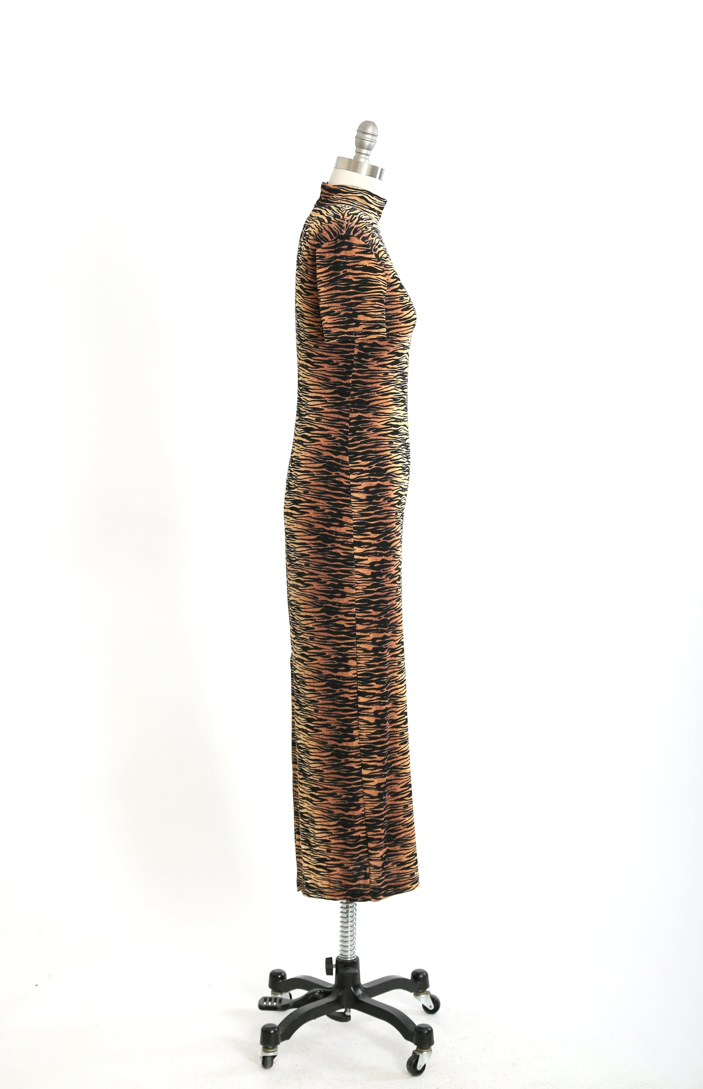 90s Tiger striped bodycon maxi Dress