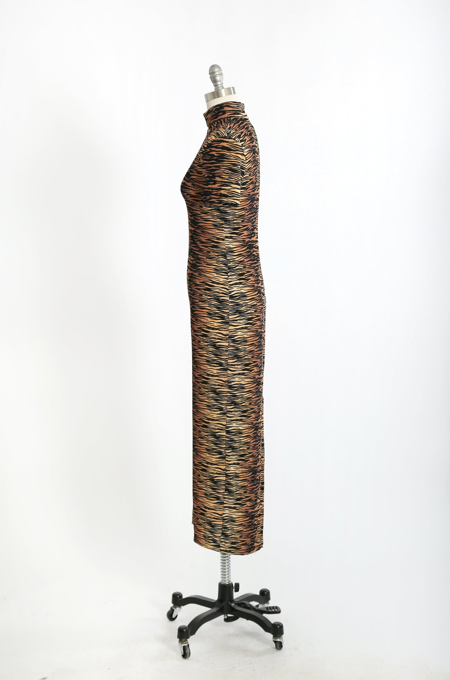 90s Tiger striped bodycon maxi Dress