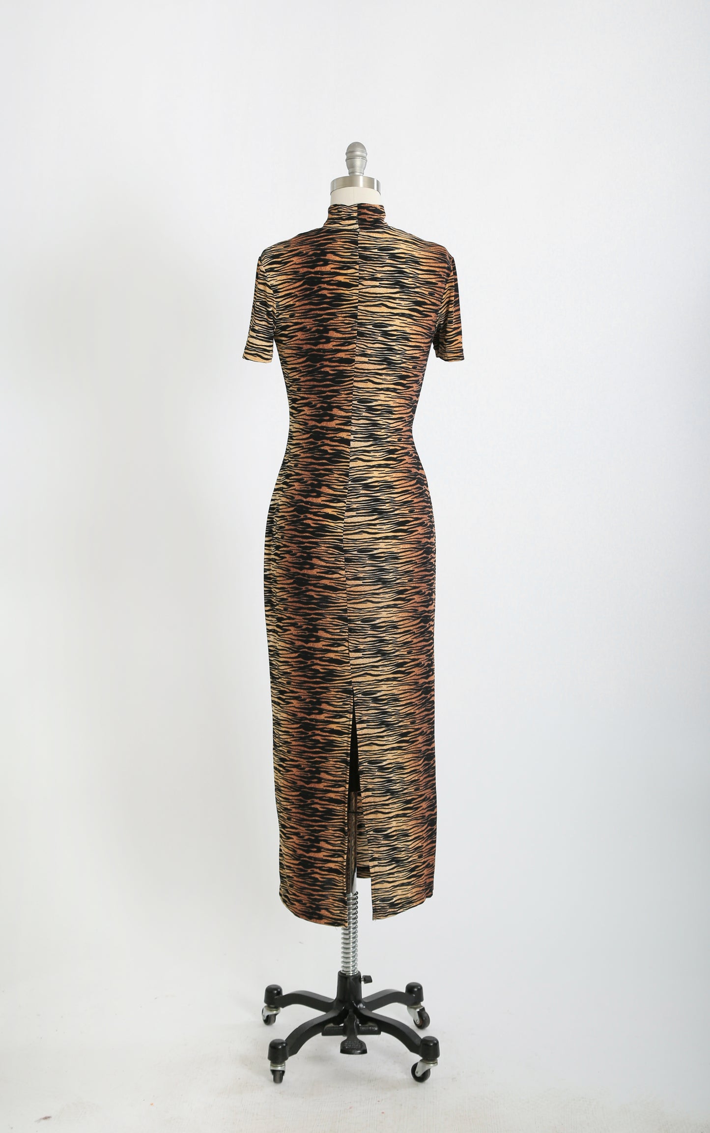 90s Tiger striped bodycon maxi Dress