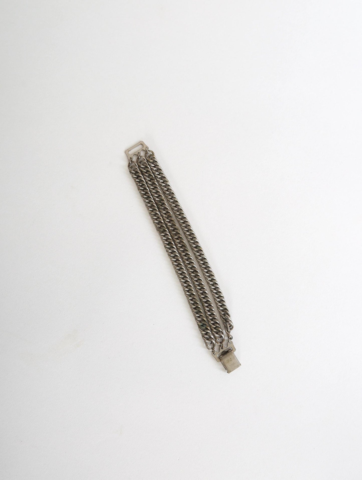 Vintage 1940s thick 3 row chain bracelet