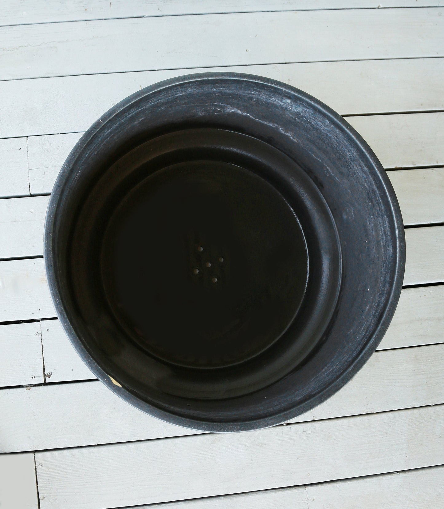 Gainey C-24 Matte Black planter | Vintage Large black Gainey Ceramic La Verne CALIF Planter