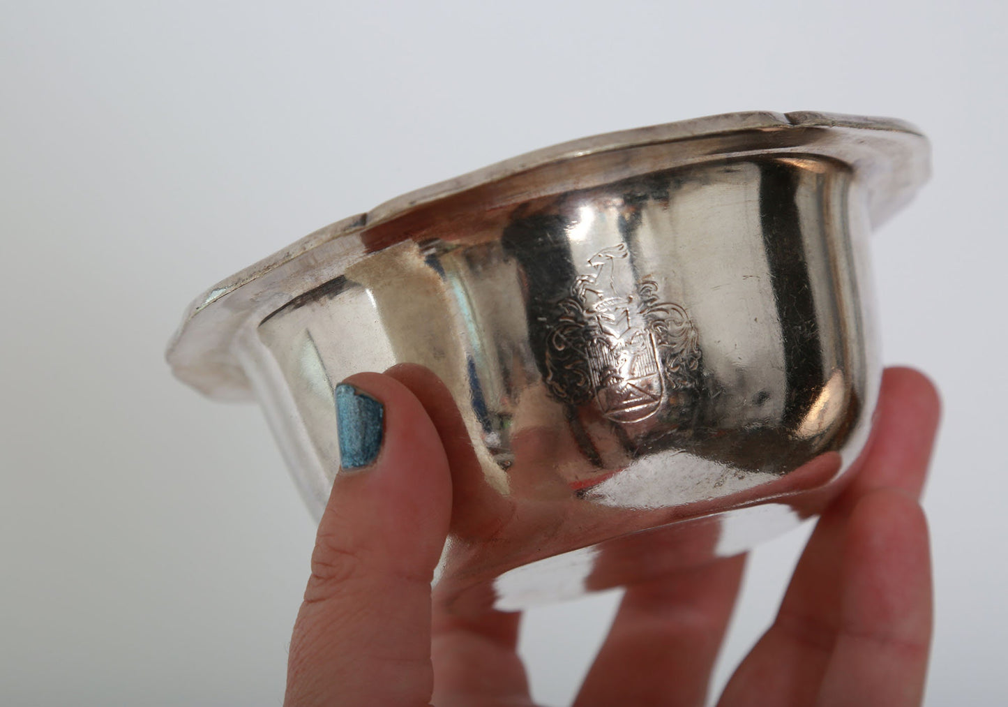Antique vintage Wilkens Silver Bowl | Hotel Vier Jahreszeiten Hamburg crest bowl
