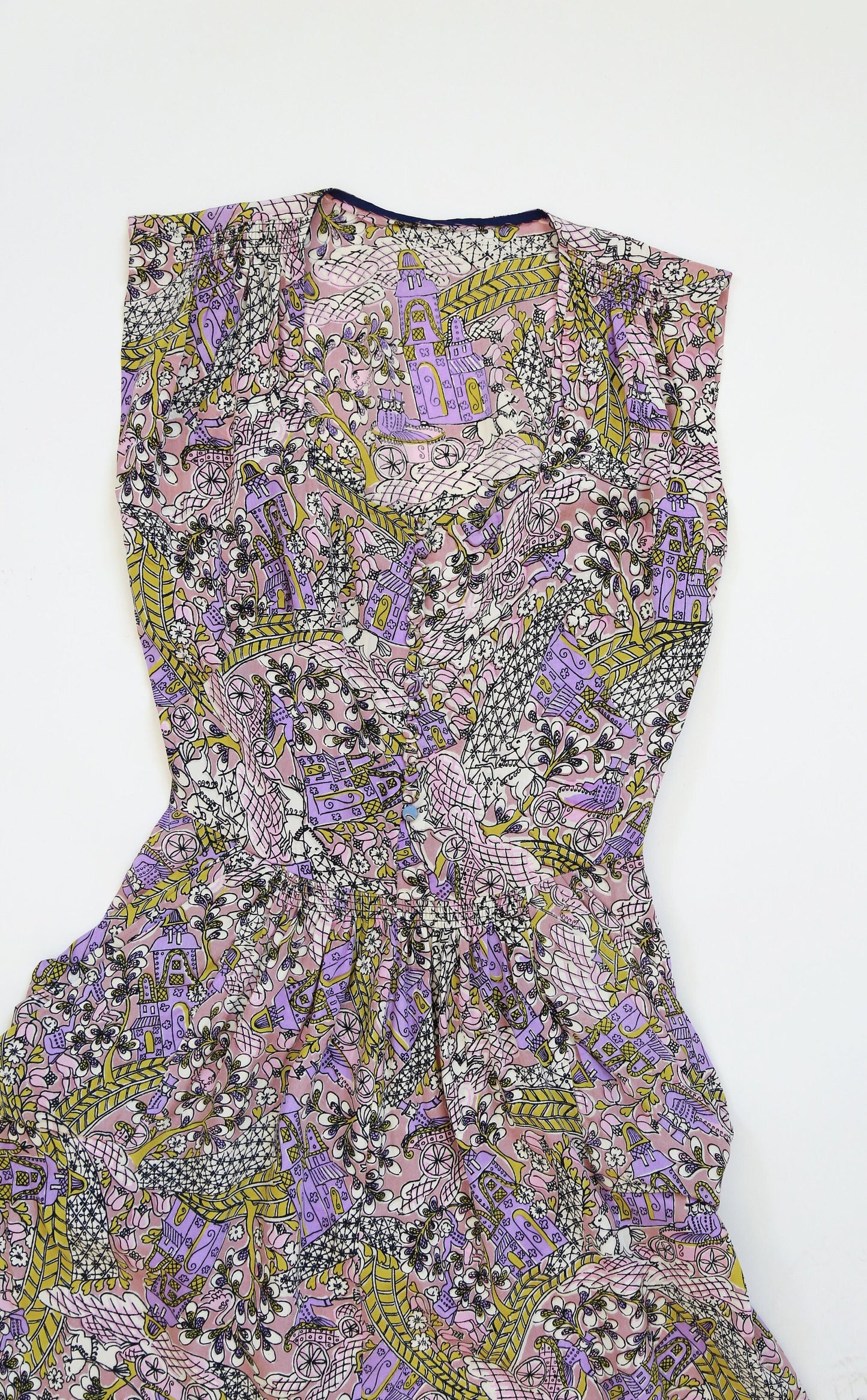 Vintage 40s silk dress | 1940s novelty print silk dress