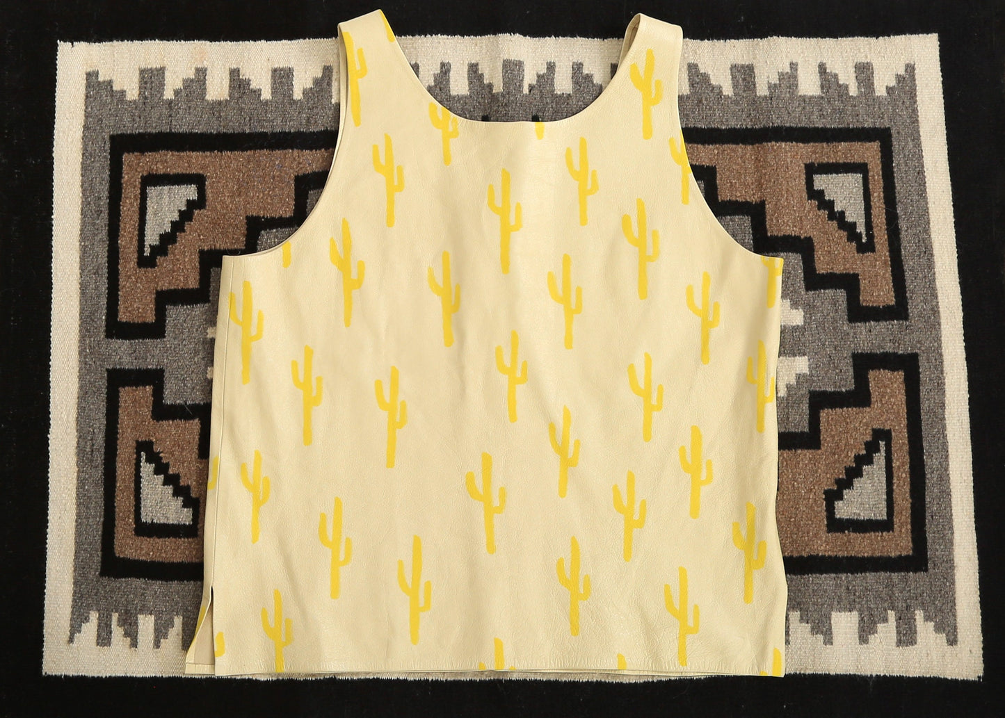 Vintage yellow desert hand painted cactus tank top
