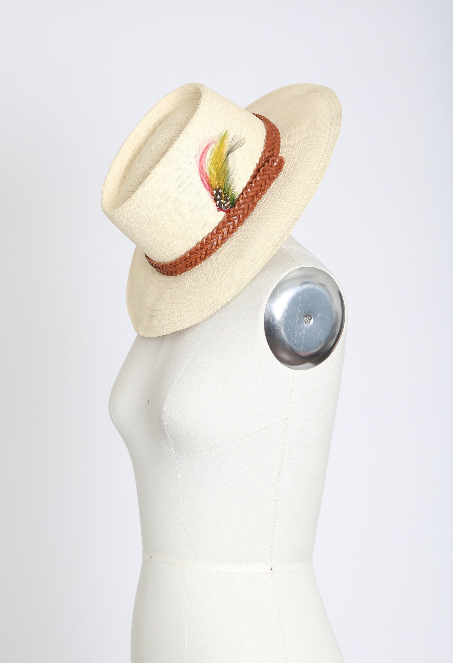Vintage straw Panama hat | straw telescope hat