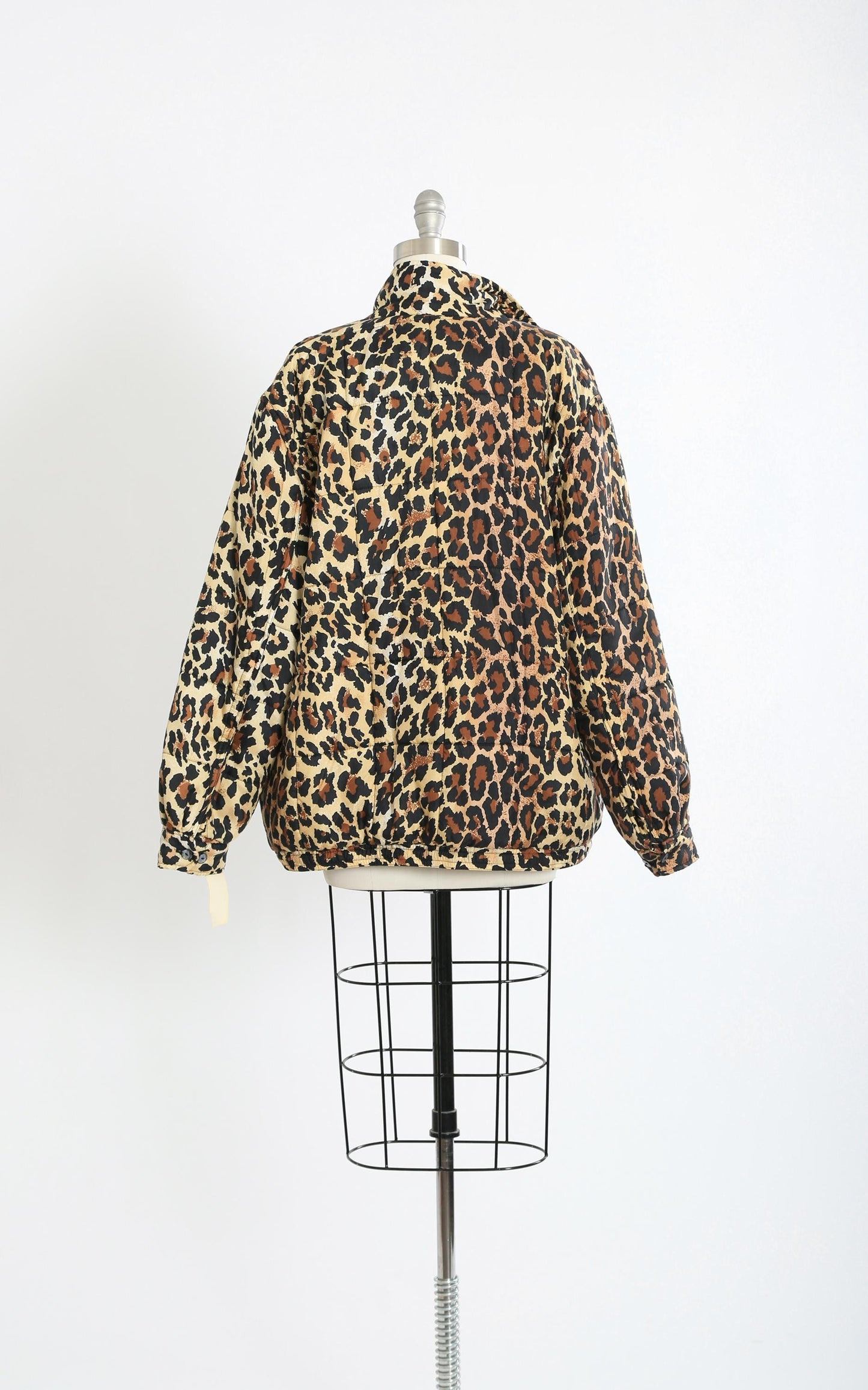 90s oversized leopard print jacket | Vintage 1990s Deadstock leopard print silk jacket