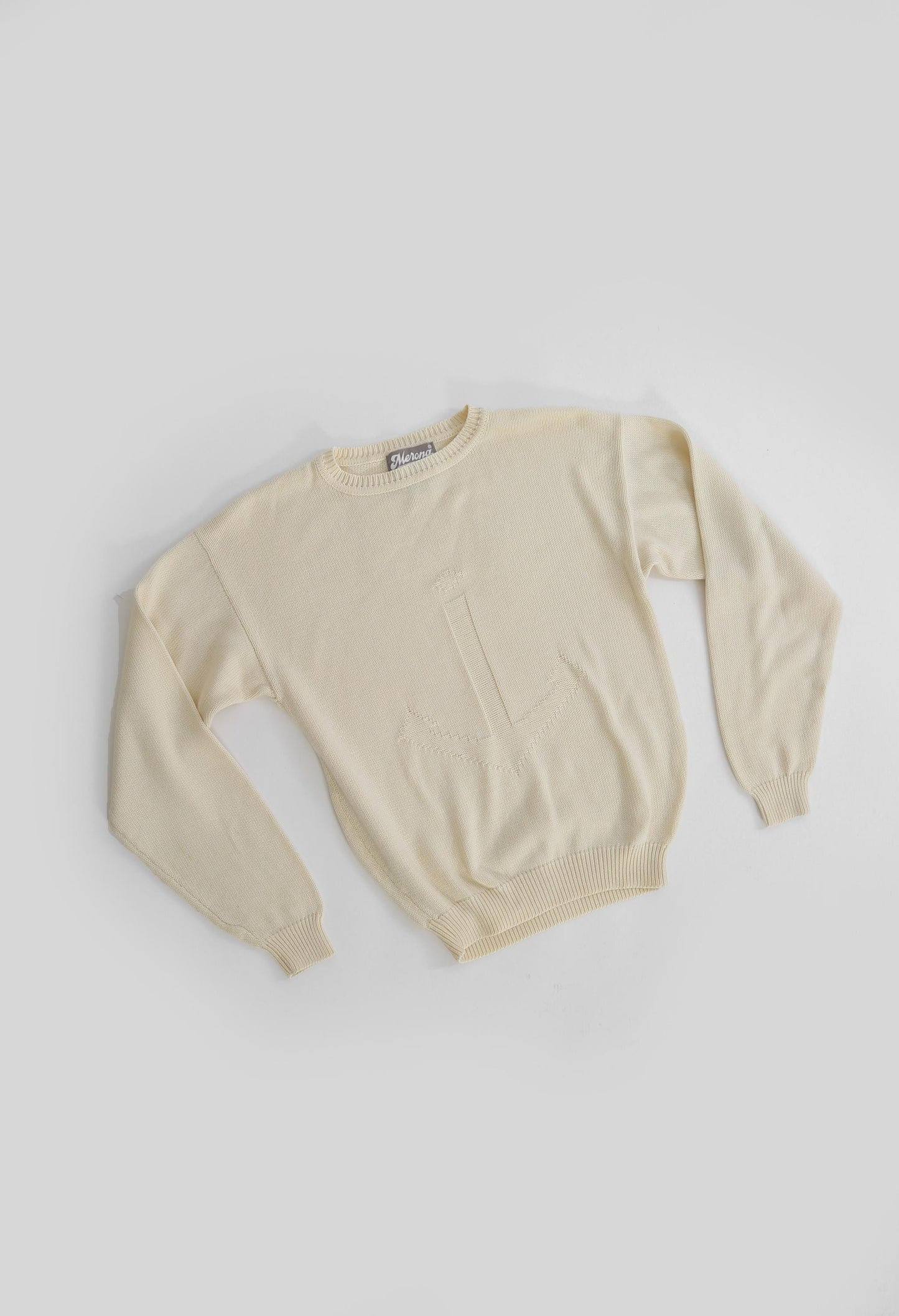 80s Nautical white knit sweater