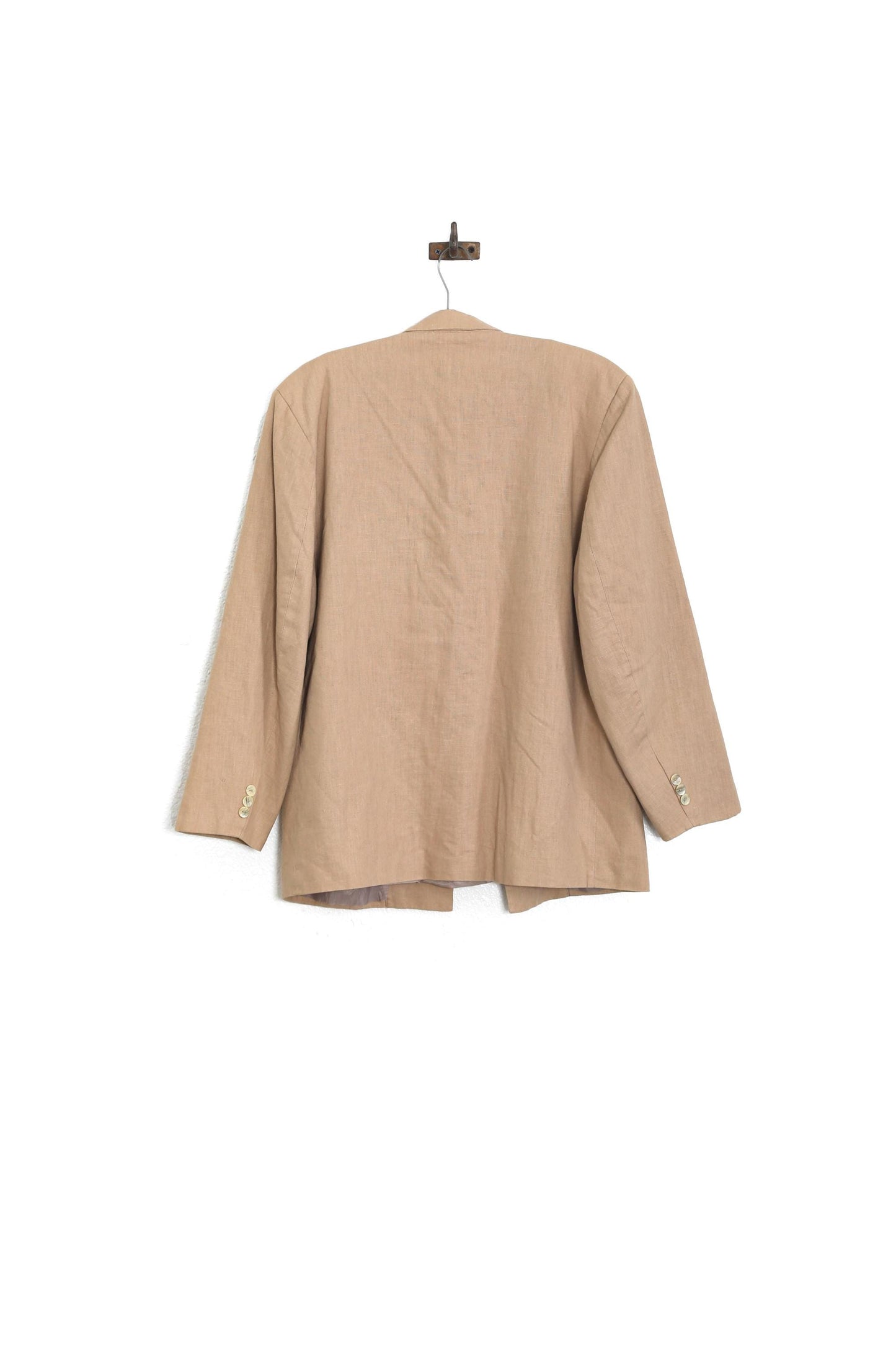 90s Tan linen cotton blazer