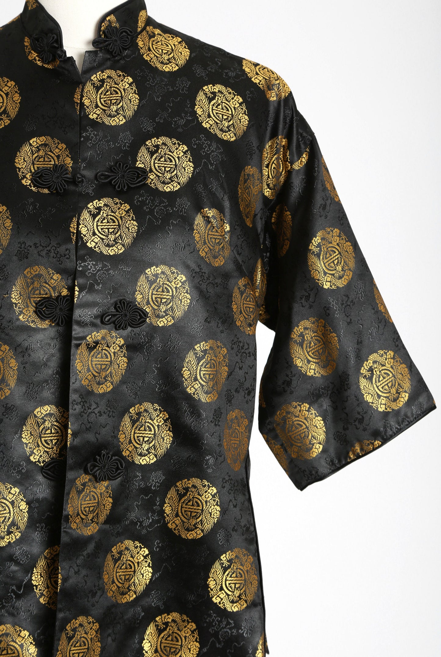 Vintage 1940s Silk brocade floral dragon blouse