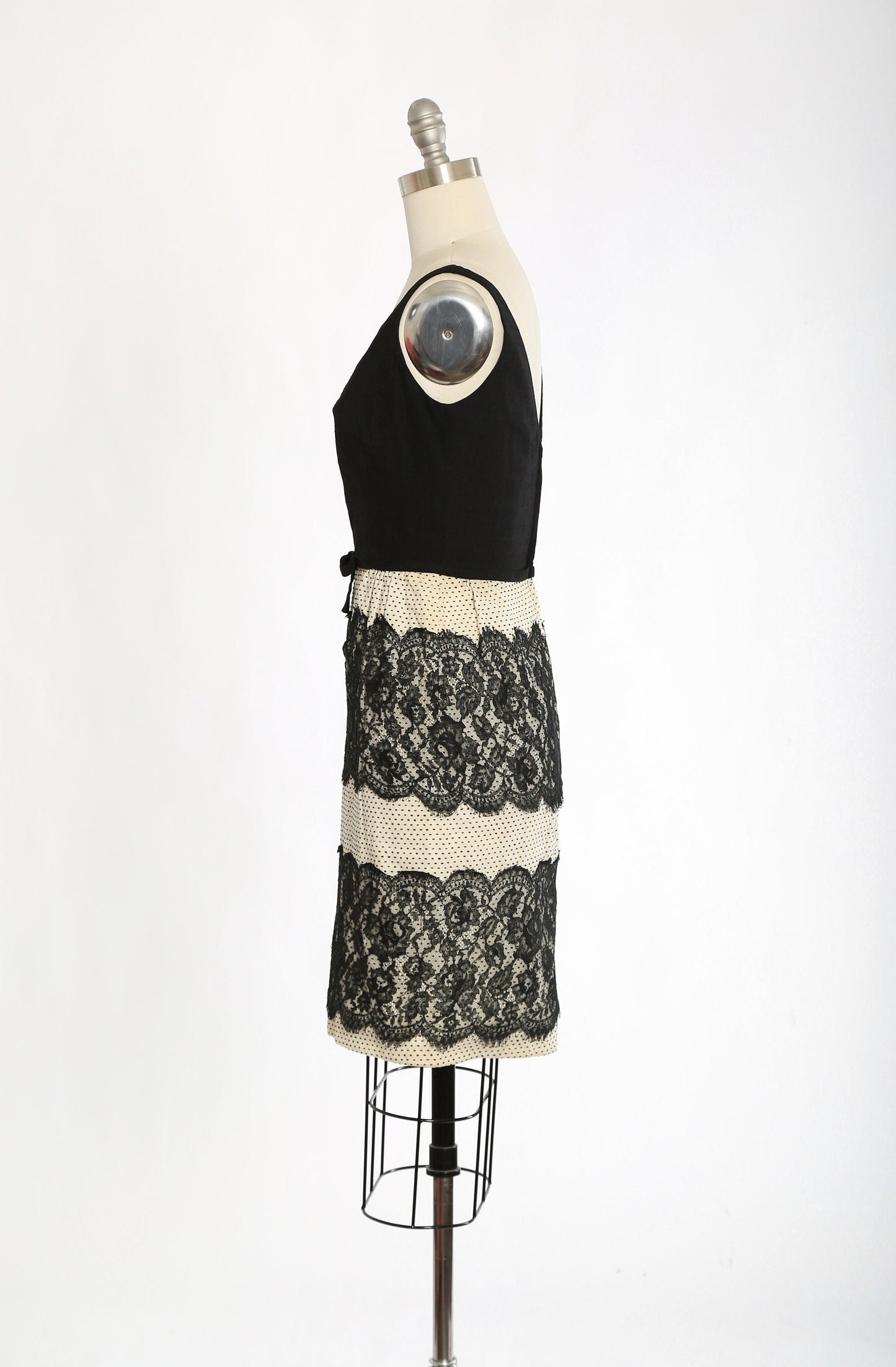 Vintage 60s Swiss dot lace dress | 1960s Harou lace dot cocktail dress