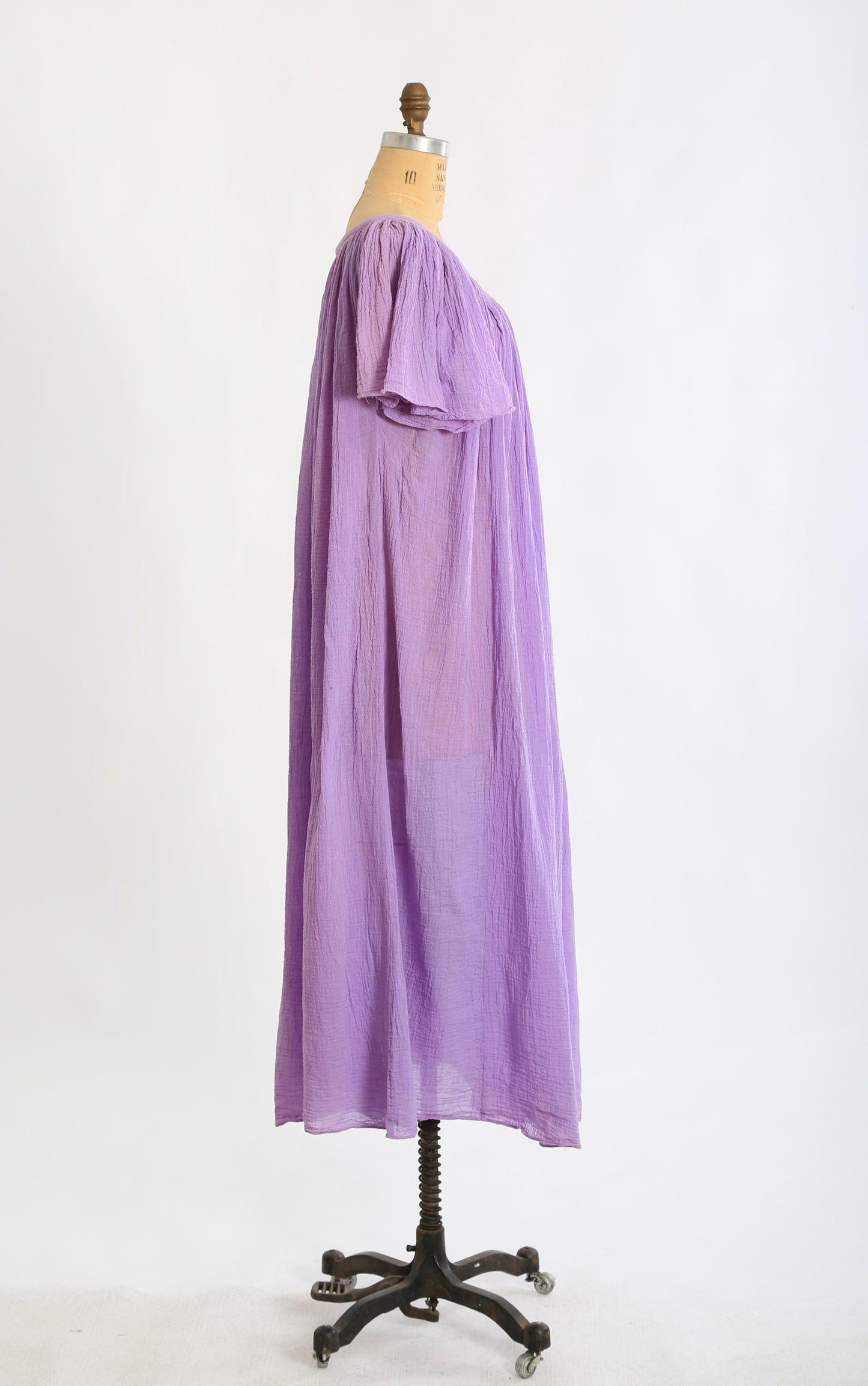 70s Purple Cotton gauze caftan maxi dress