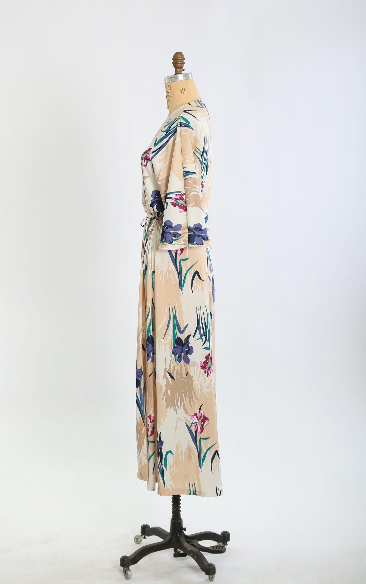 Vintage 70s floral wrap maxi dress
