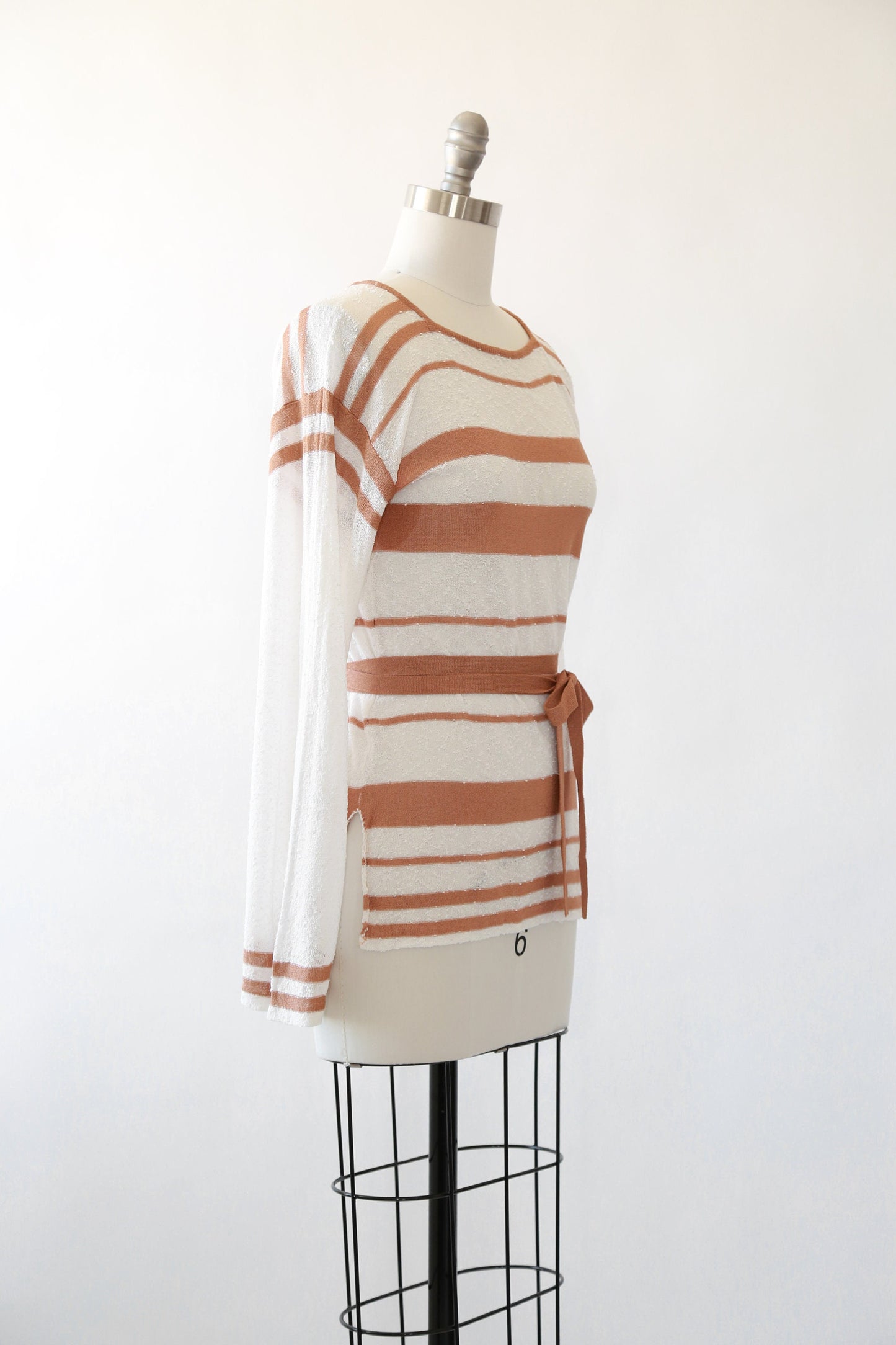 Solé Crochet sweater | Vintage 70s Saks Fifth Avenue striped knit top | crochet knit sweater