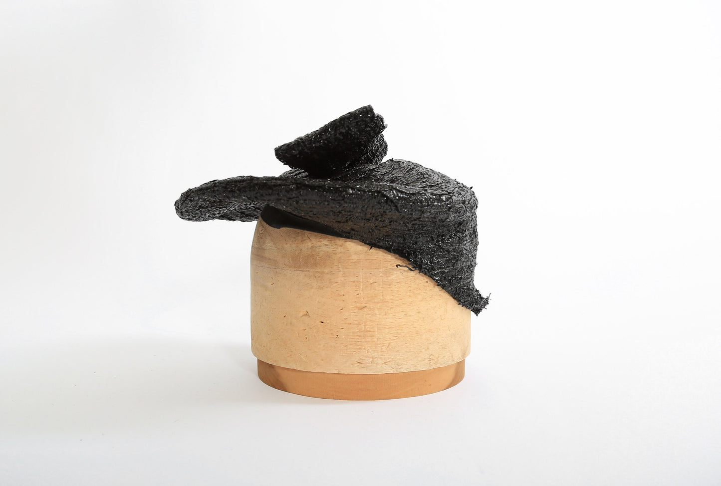 Vintage 1940s black studded straw hat