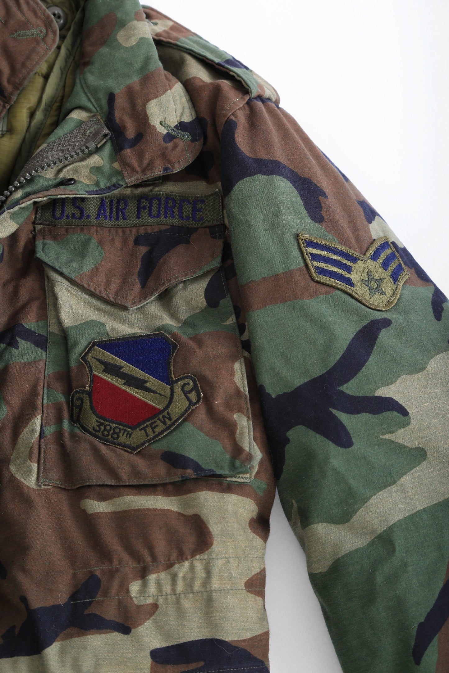 Vintage Military issue camo cold weather jacket | US Air force camo felid jacket