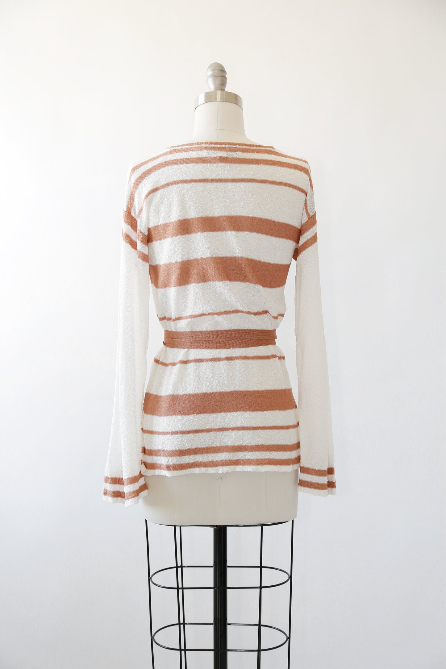Solé Crochet sweater | Vintage 70s Saks Fifth Avenue striped knit top | crochet knit sweater