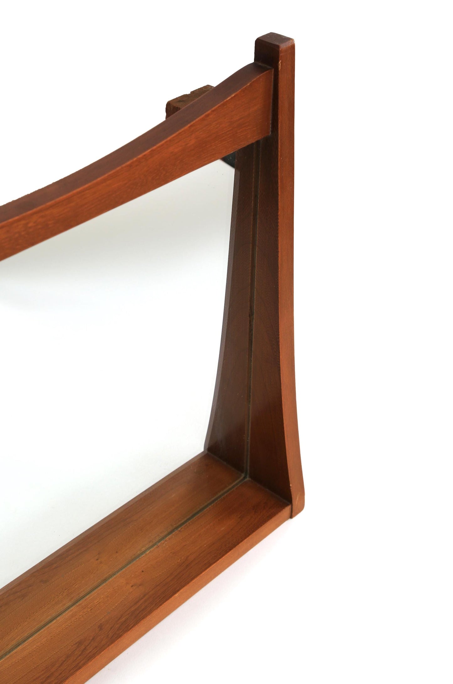 Vintage Mid Century Modern table top wood mirror