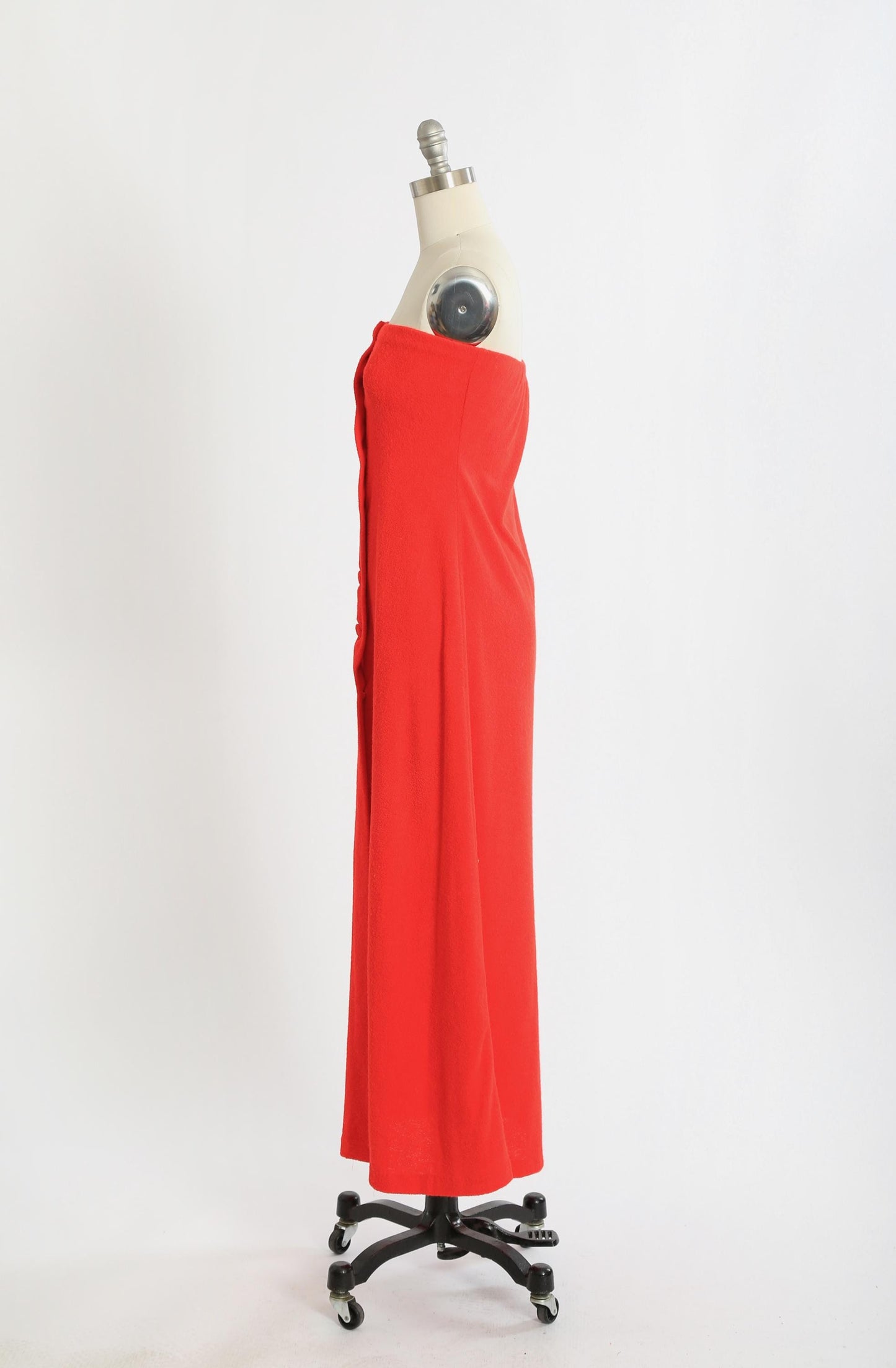 Red terry cloth dress | Vintage 70s Jonathan Logan tube top maxi dress