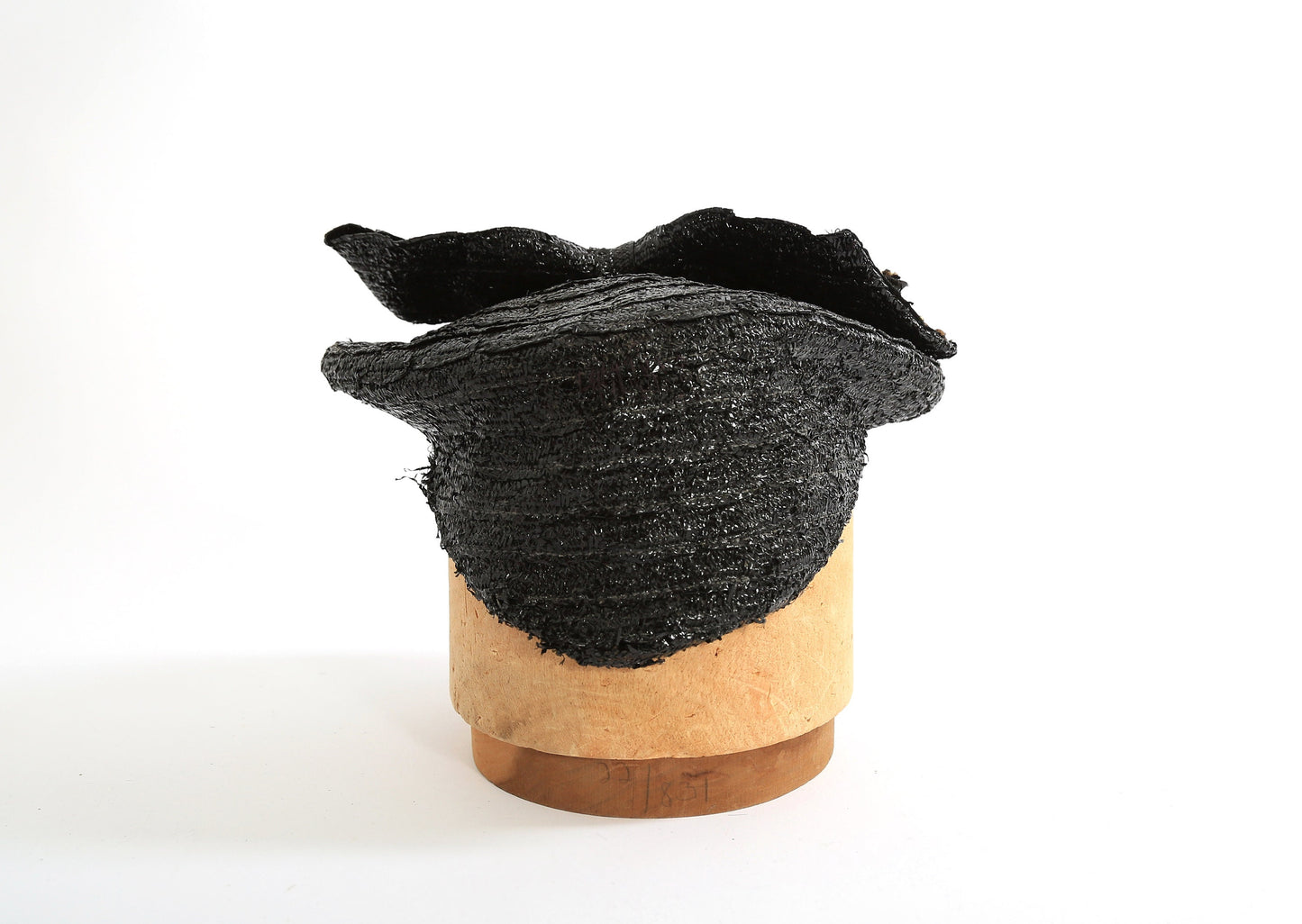 Vintage 1940s black studded straw hat