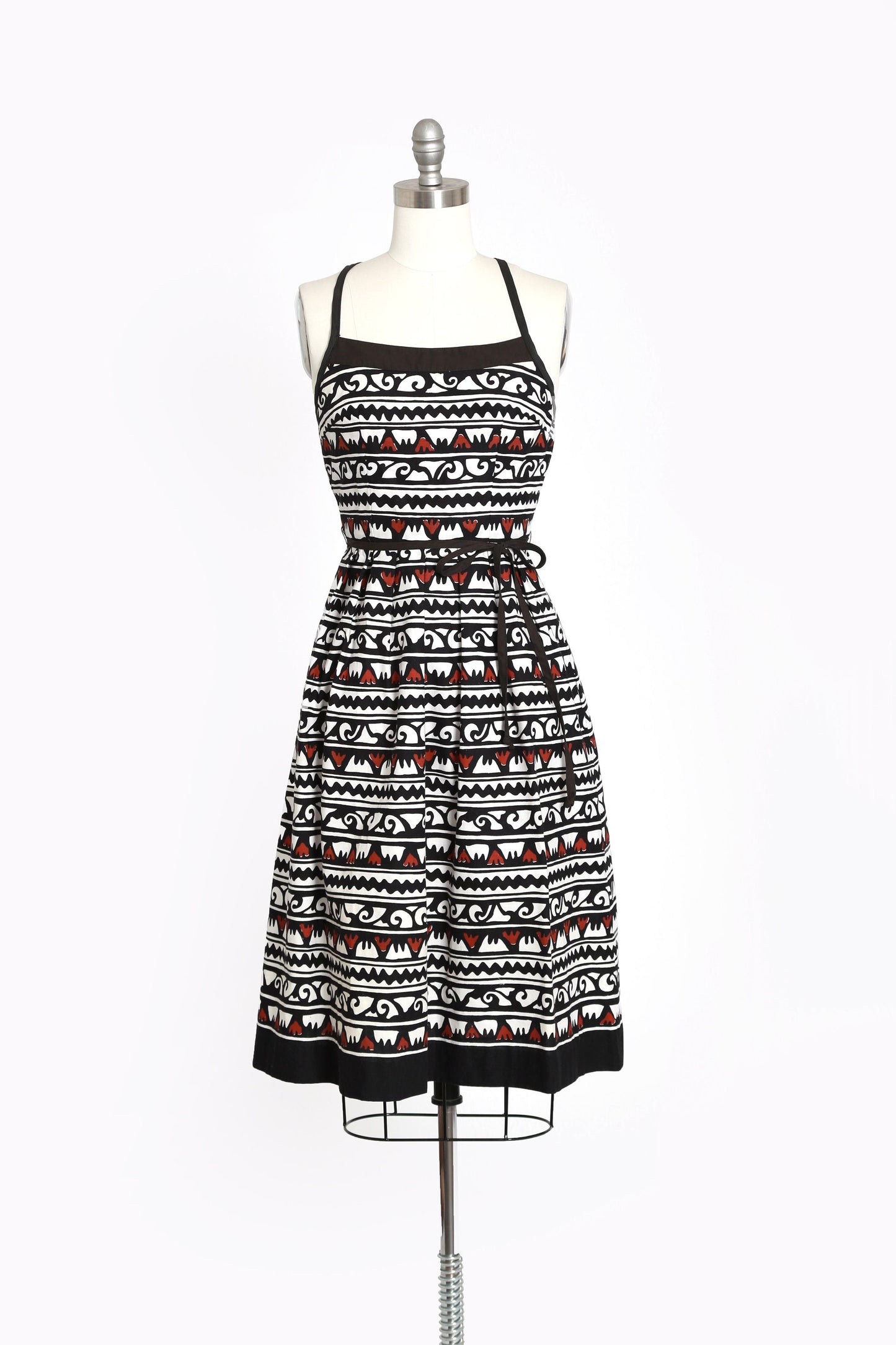 Lanz tribal dress | Vintage 60s Lanz cotton wave dress | 1960s tribal print dress