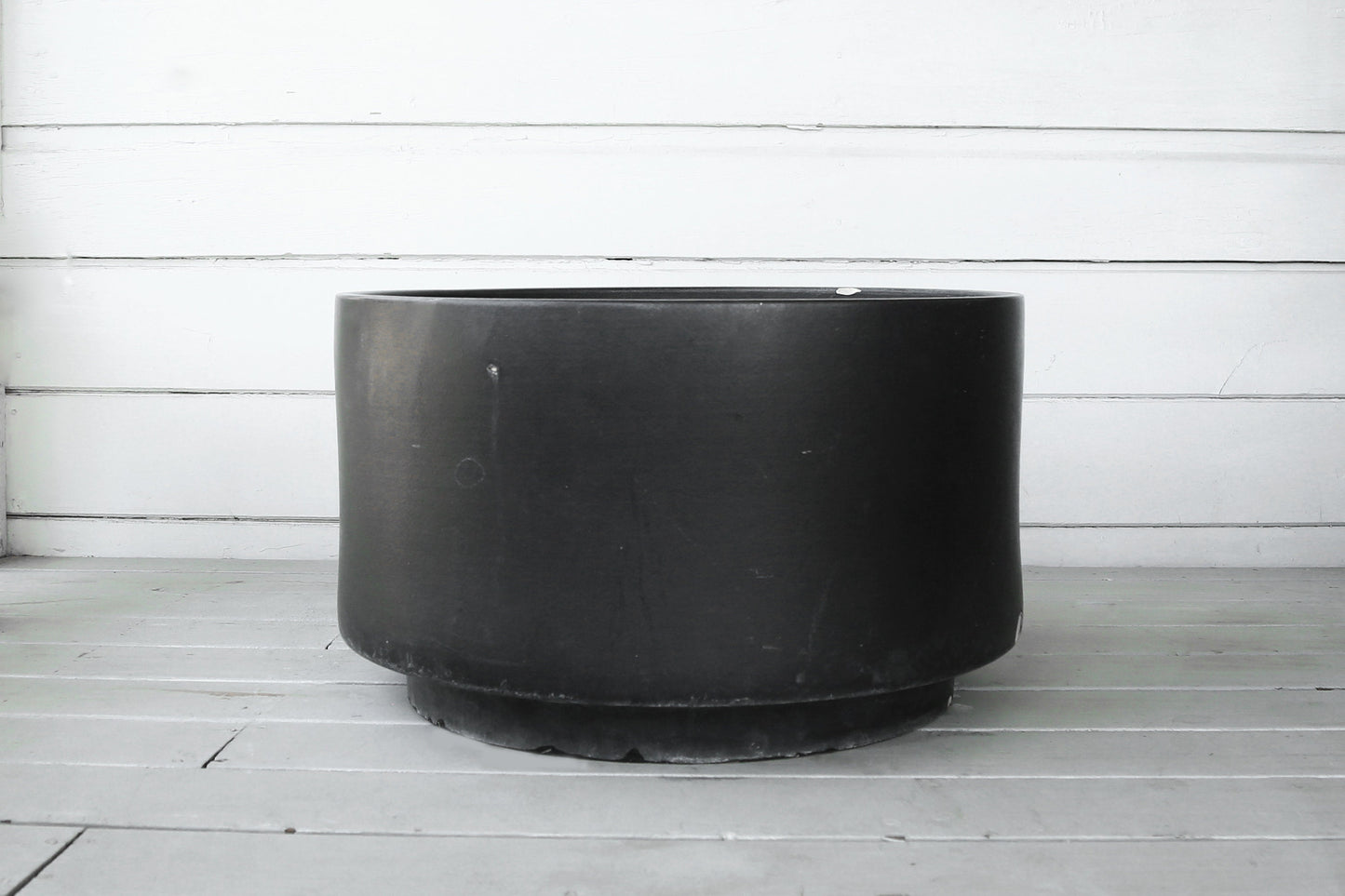 Gainey C-24 Matte Black planter | Vintage Large black Gainey Ceramic La Verne CALIF Planter